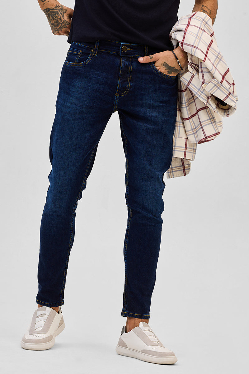 SNITCH Dark Blue Skinny Fit Jeans