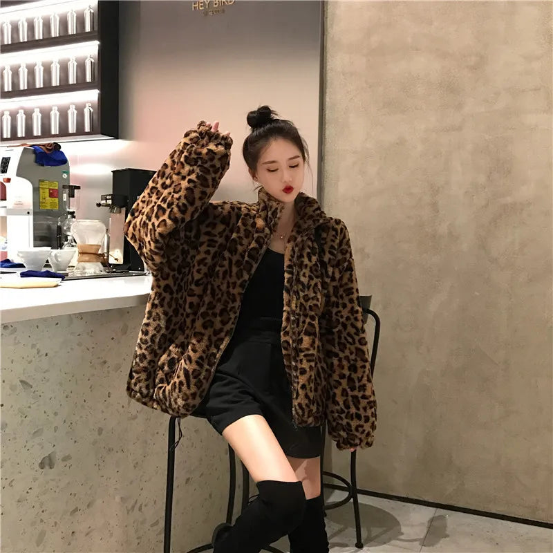 BlackTree Women Chaqueta Vintage Leopard Stand Collar - view 5