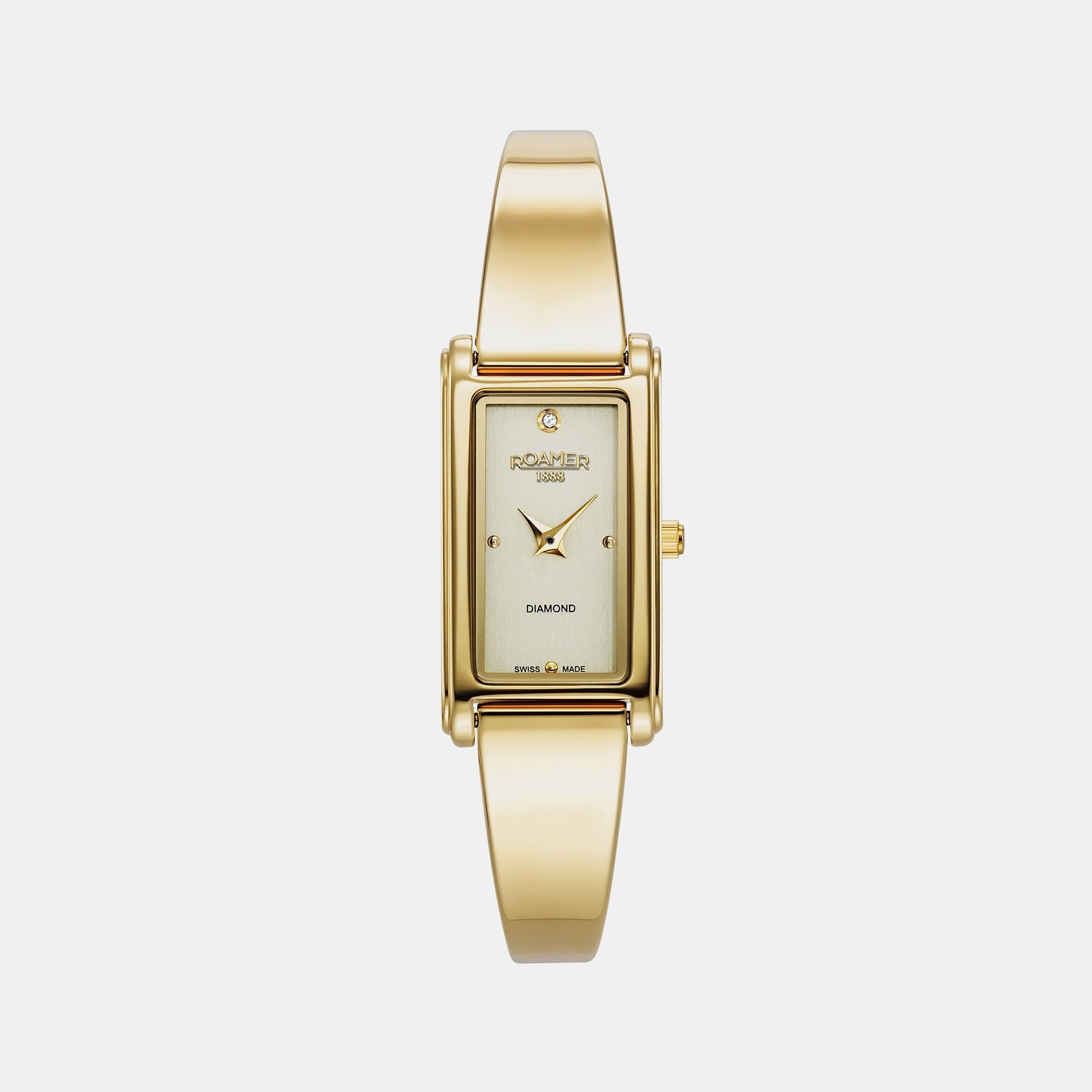 Roamer Elegance Diamond Women Quartz Gold Dial Analog Stainless Steel Watch 866845 48 35 20
