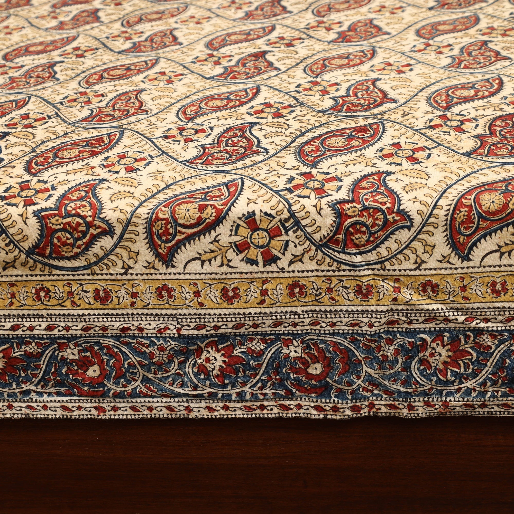 SOUTH KARGHA Beige - Block Print Cotton Single Kalamkari Bed Sheet 49 - view 4
