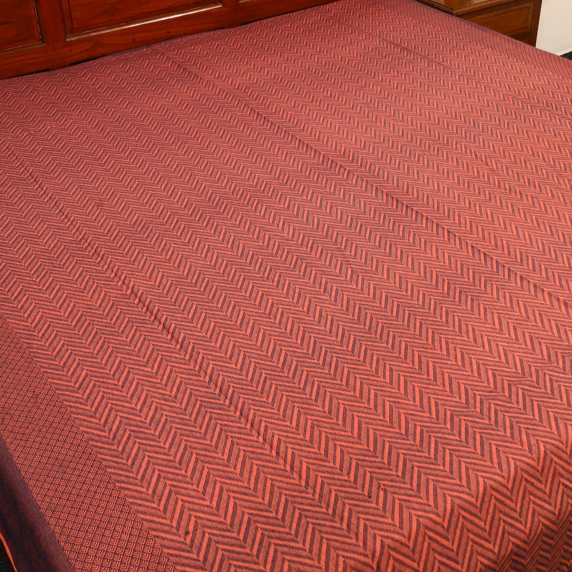 HANDLOOM VIRASAT Brown - Pure Handloom Cotton Double Bed Cover from Bijnor 48 - view 2