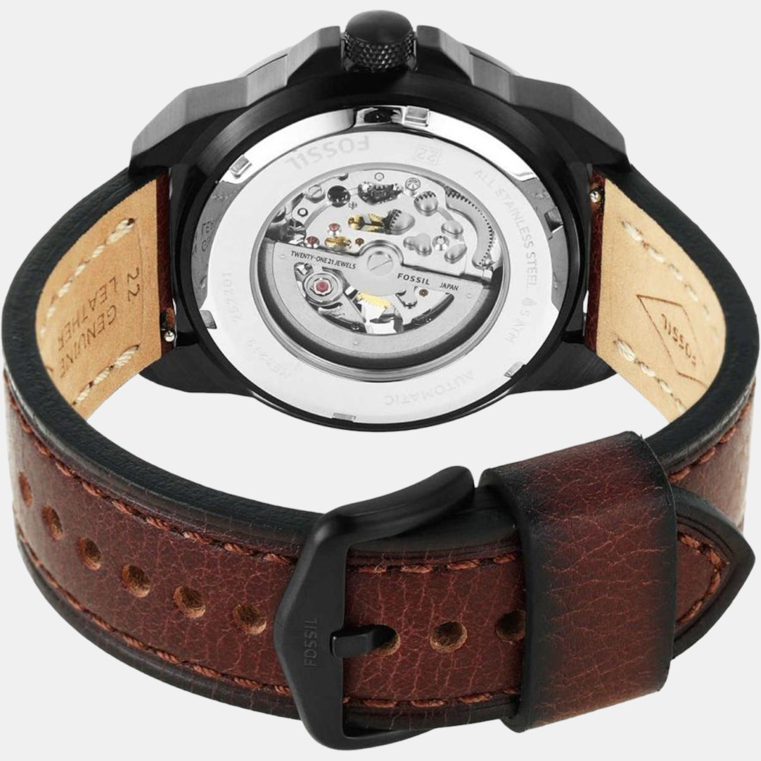 Fossil Bronson Men Automatic Black Dial Analog Leather Watch ME3219 - view 3