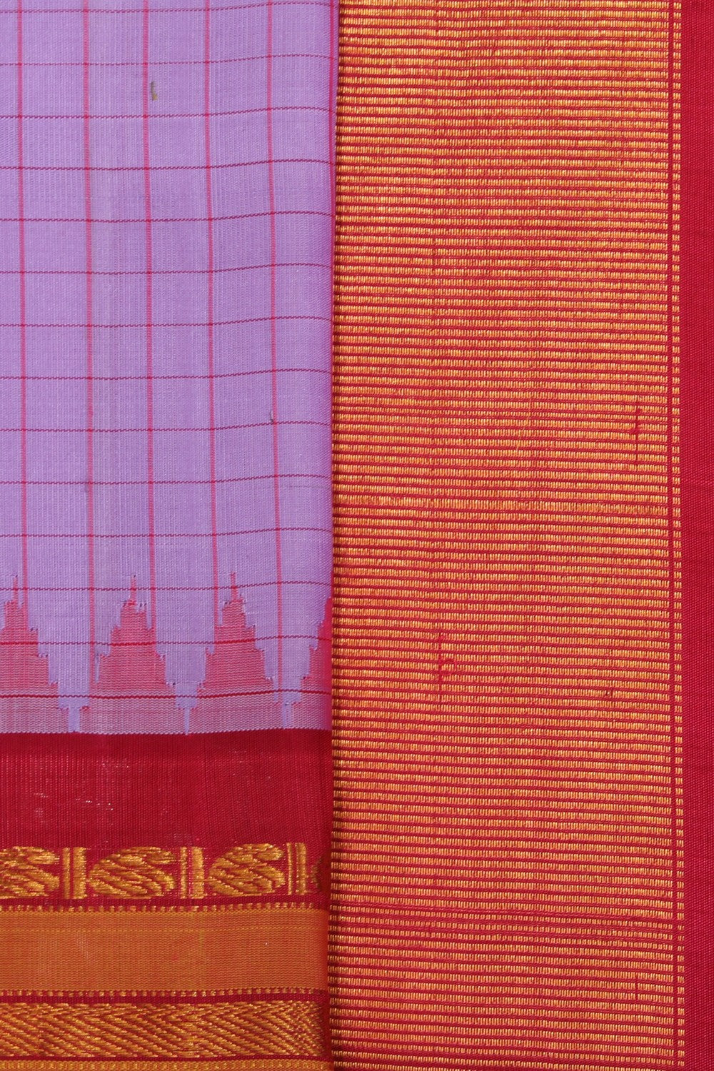 Kalanjali Gadwal Silk Purple Saree – Women's - view 2