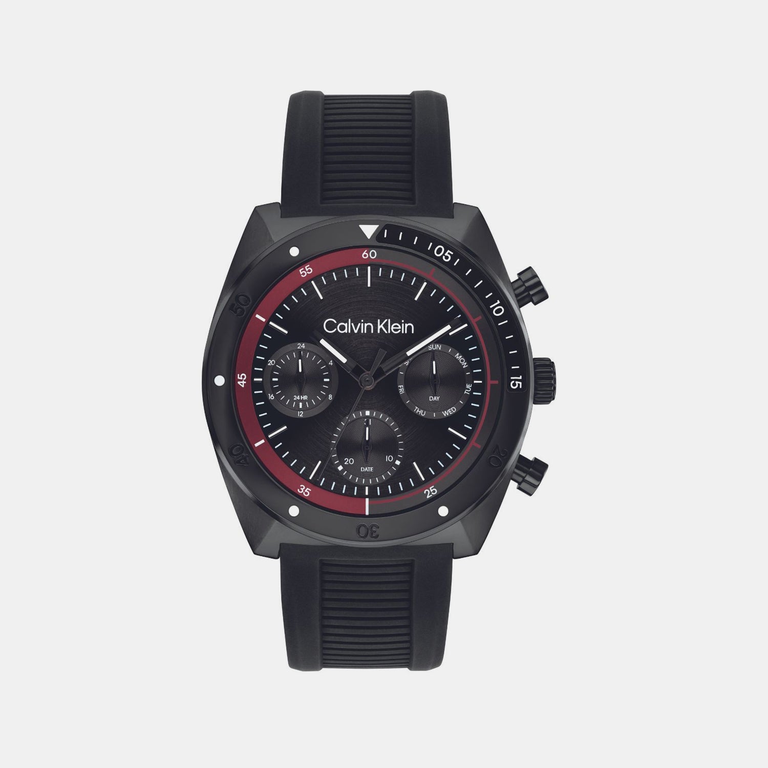 Calvin Klein Ck Flex Men Quartz Black Dial Chronograph Silicone Watch 25200467