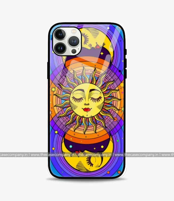 The Case Company Celestial Sun & Moon Groovy Glass Case for iPhone 14