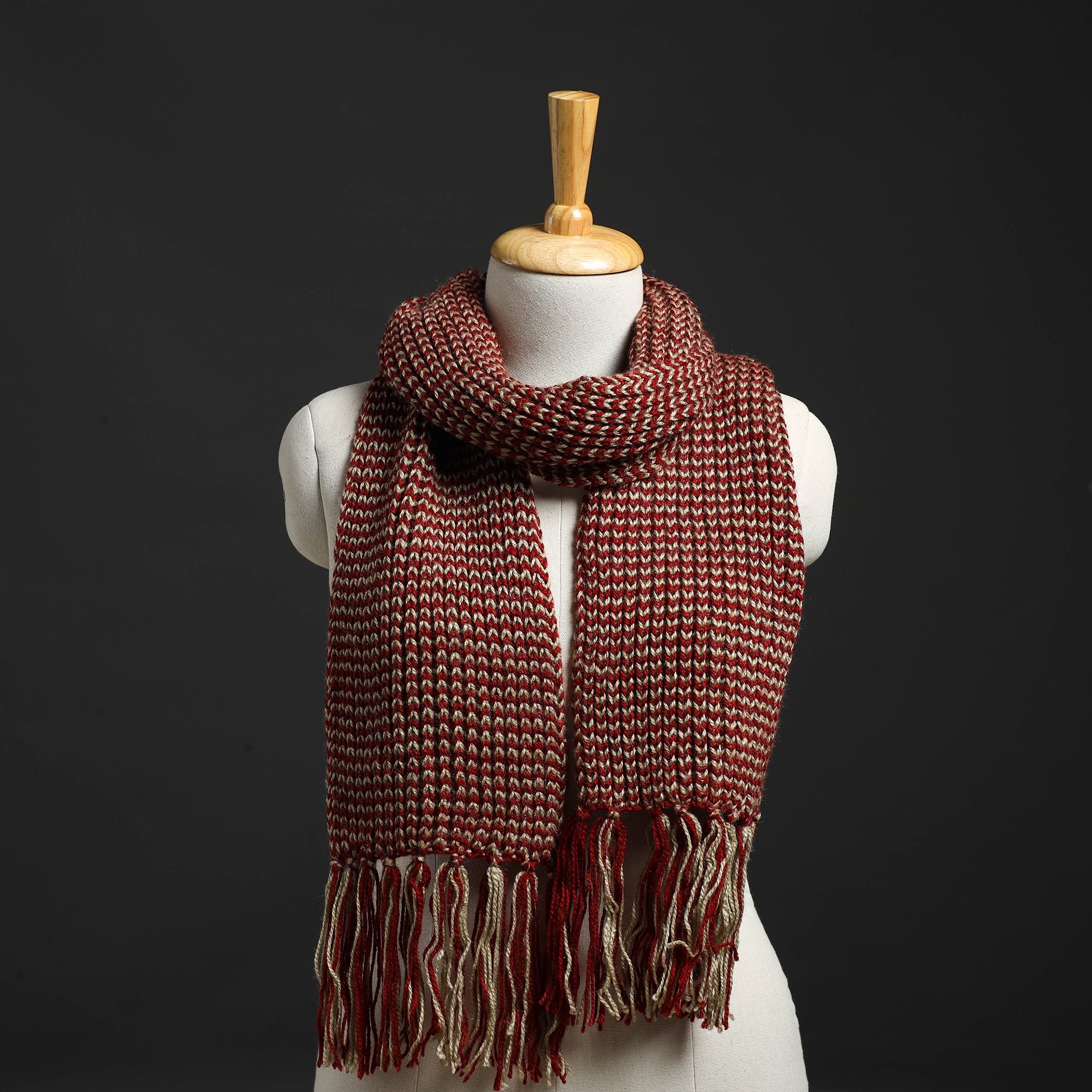 KILMORA Brown - Kumaun Hand Knitted Woolen Muffler 57