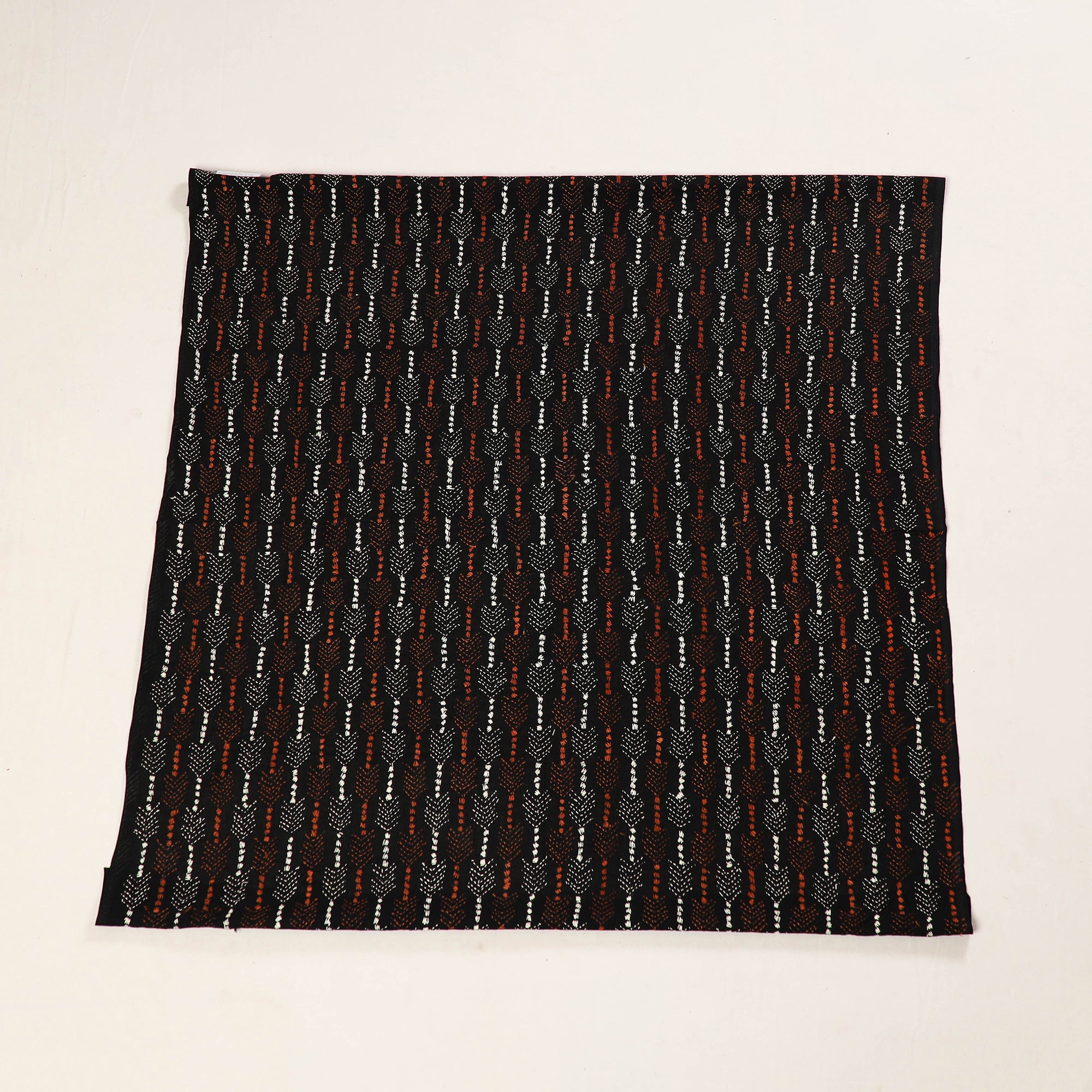 KHUSHBASH - HAPPY LOOM OF EAST Black - Bengal Kantha Embroidery Cotton Blouse Piece 75 - view 2