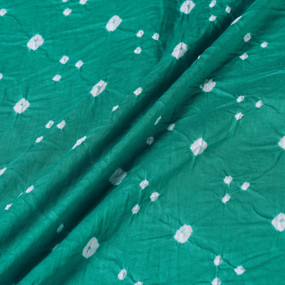 KACHCHH JI CHHAAP Aqua Green - Kutch Tie & Dye Mul Cotton Bandhani Fabric 07