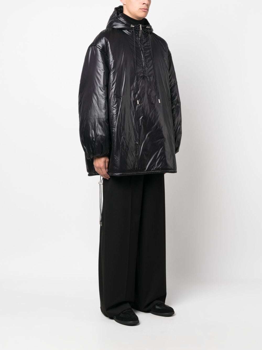 Saint Laurent Cassandre logo-embossed hooded raincoat - view 4