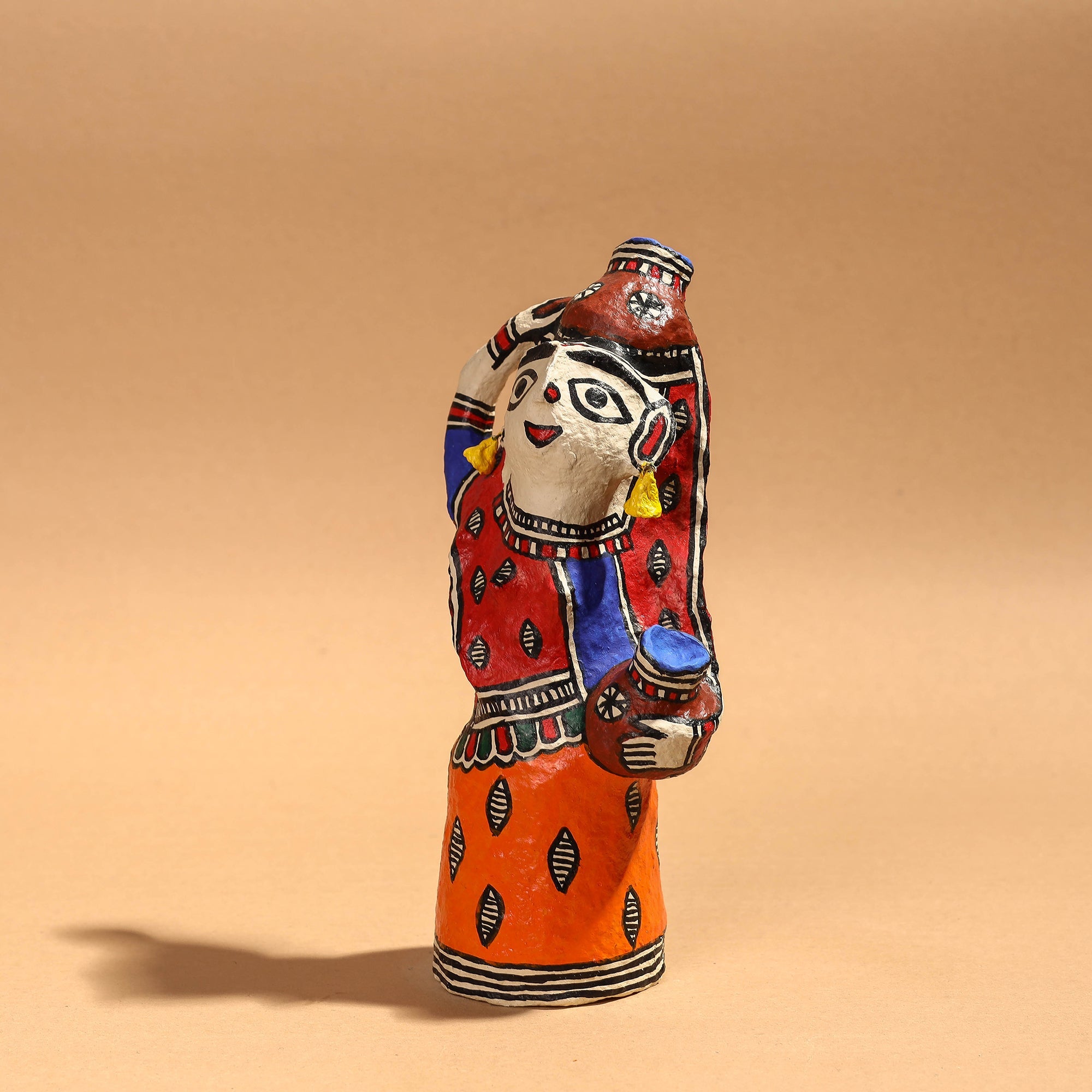 ITOKRI CRAFTS INITIATIVE Doll - Madhubani Handpainted Paper Mache Home Decor Item - view 2