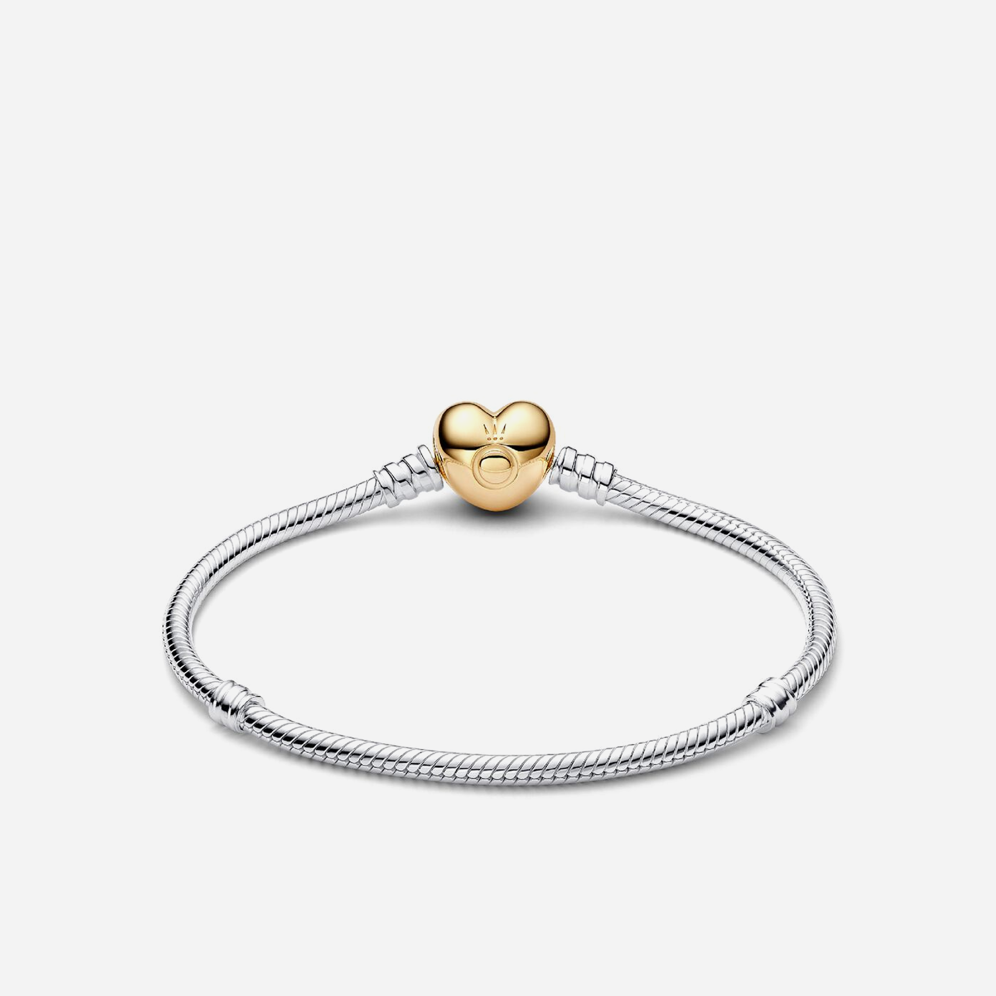 Pandora Moments Heart & Snake Chain Bracelet Two-Tone Gold - view 2