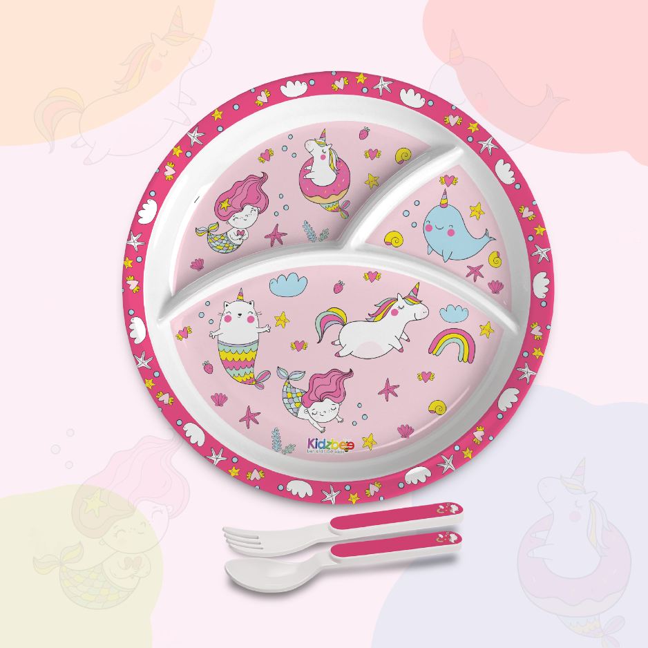 Cello Pink Parade Kids Melamine Meal, Set of 3