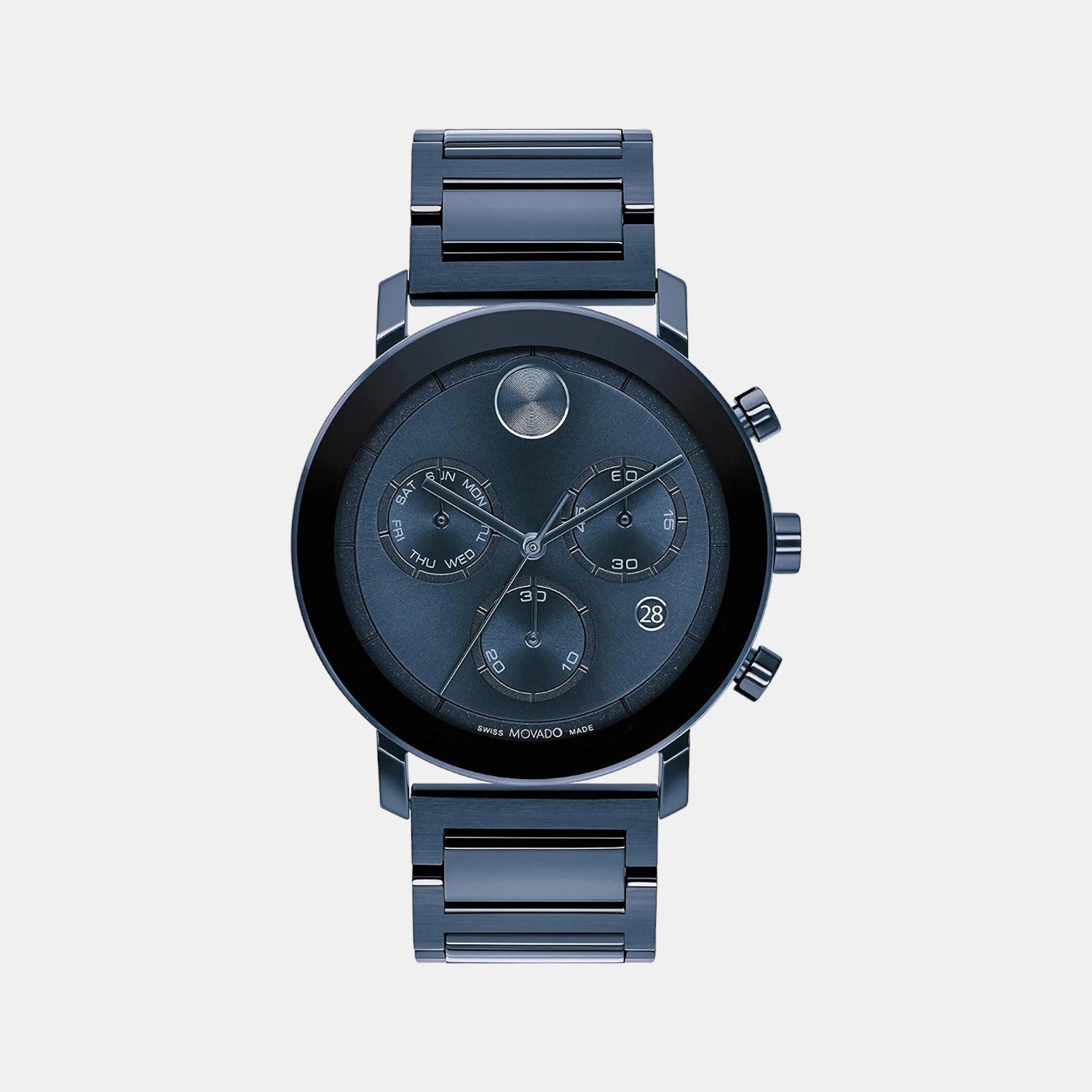 Movado Bold Evolution Men Quartz Blue Dial Chronograph Stainless Steel Watch 3600812