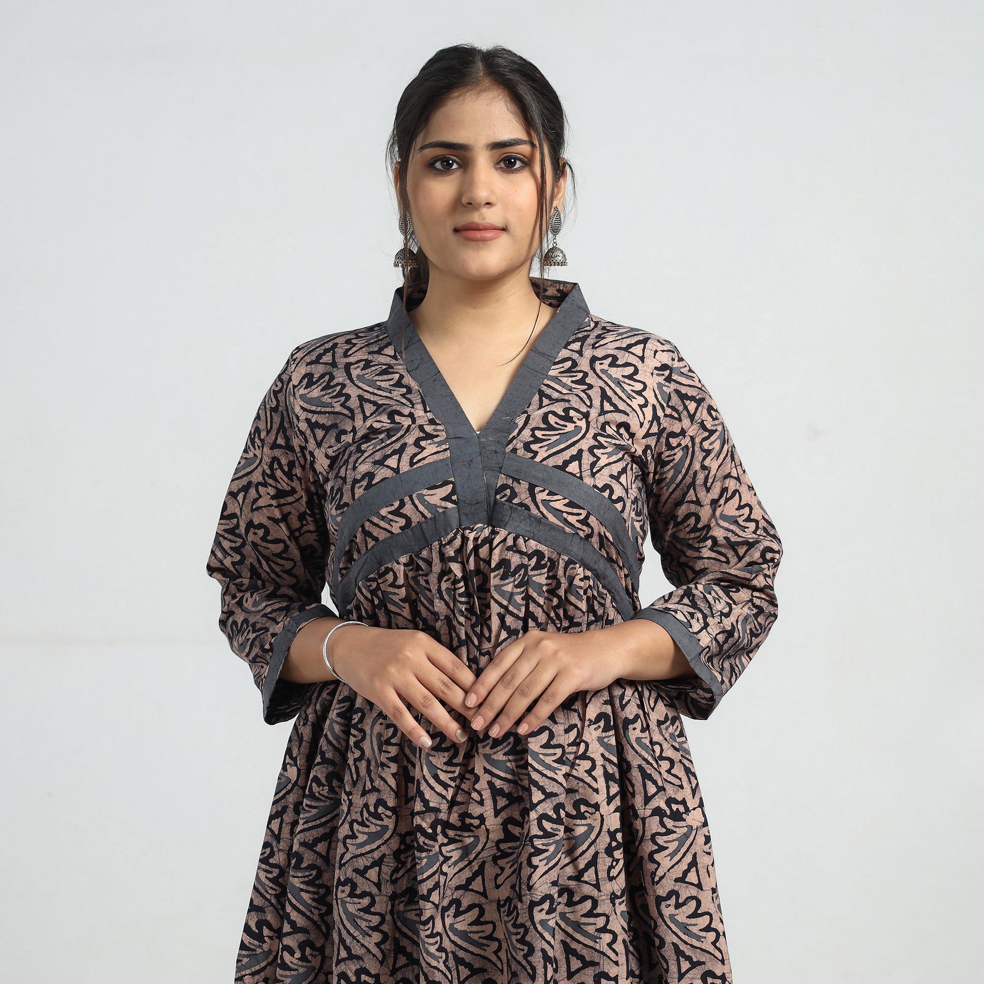 ITOKRI CASUALS Brown - Batik Printed Cotton Flared Dress - view 2