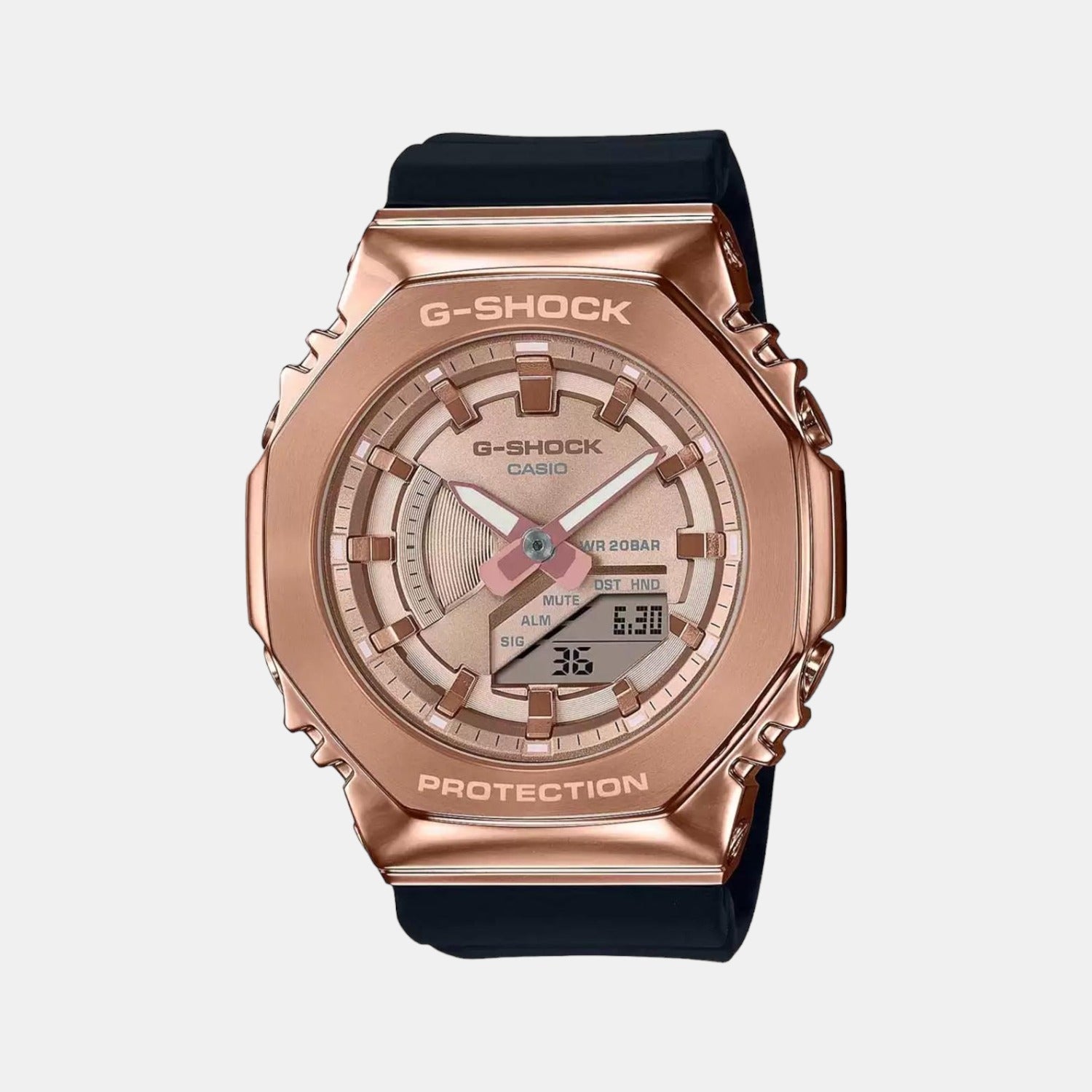 Casio G-Shock Women Quartz Gold Dial Analog-Digital Resin Watch G1165