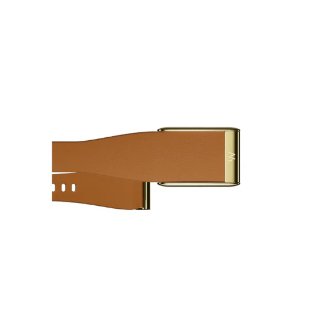 Whoop 5 0 – HYPE ELIXIR Whoop 5.0 Leatherluxe Tapered Camel with Gold Band