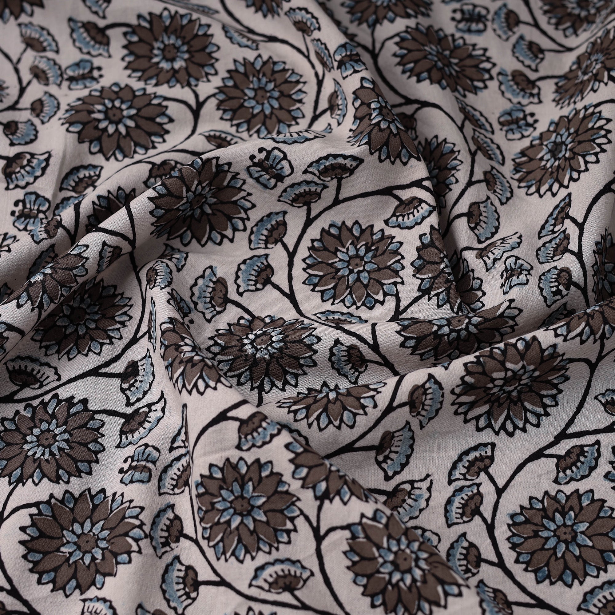 BAGH PRINTS BY UMAR FARUK KHATRI Brown - Natural Dyed Cotton Bagh Print Fabric 07 - view 3