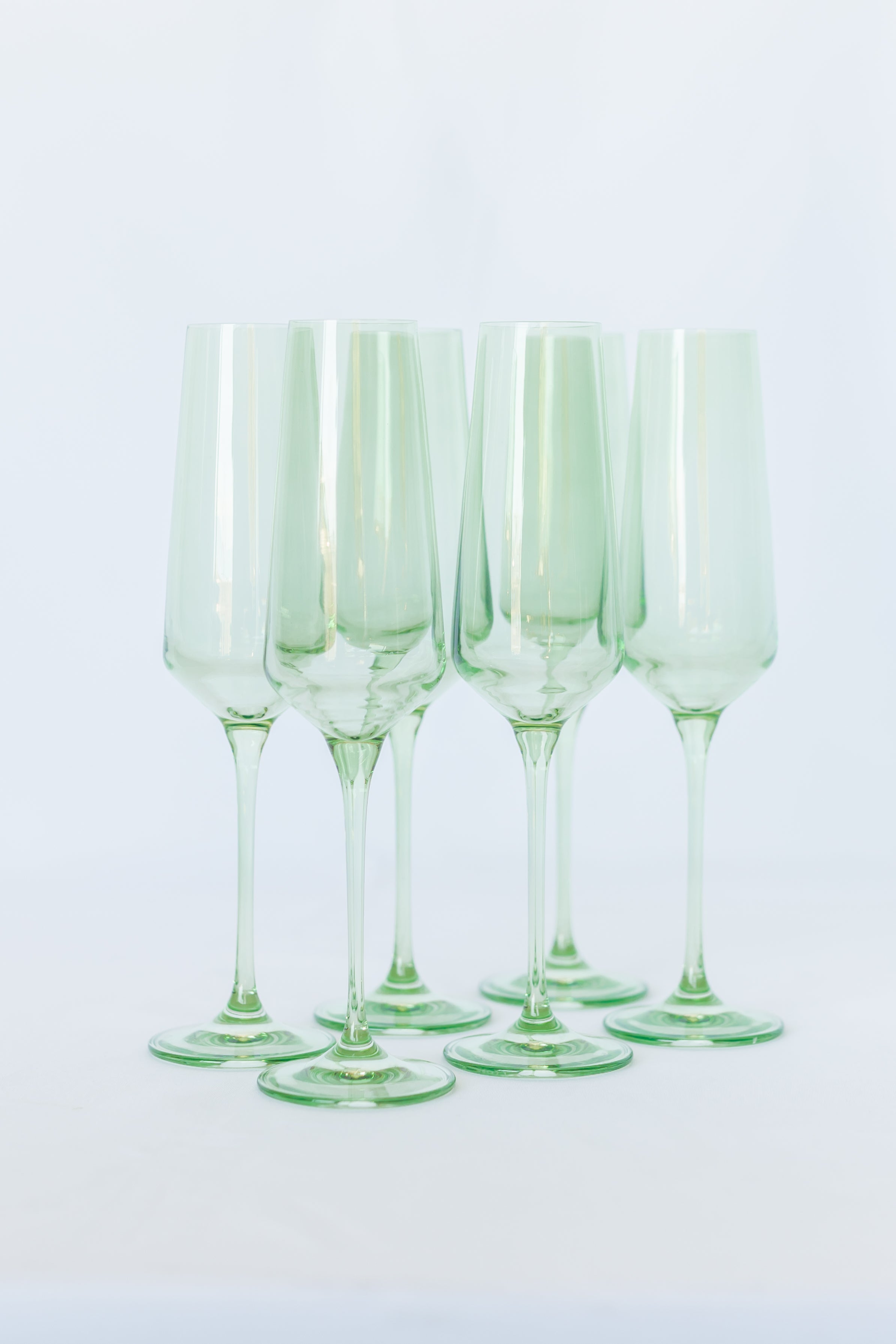 Estelle Colored Glass Estelle Colored Champagne Flute - Set of 6 {Mint Green}