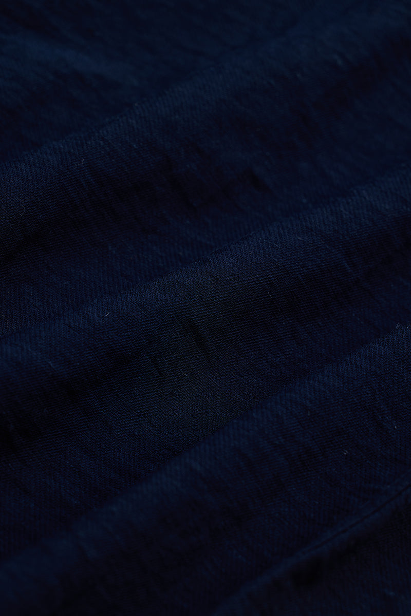 SNITCH Navy Slim Fit Linen Shirt - view 9