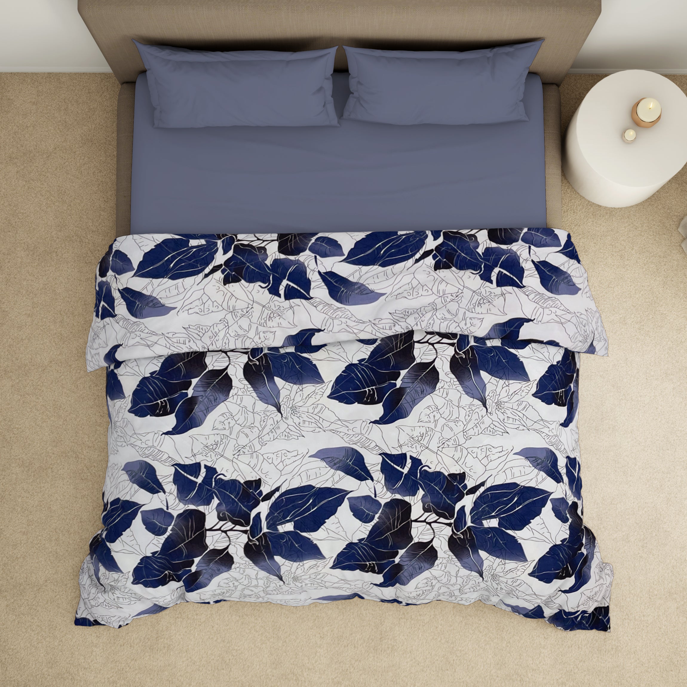Spaces India Floral Light Silver - Light Silver Microfiber Shell Double Quilt / AC Comforter - Bliss By Welspun - view 3