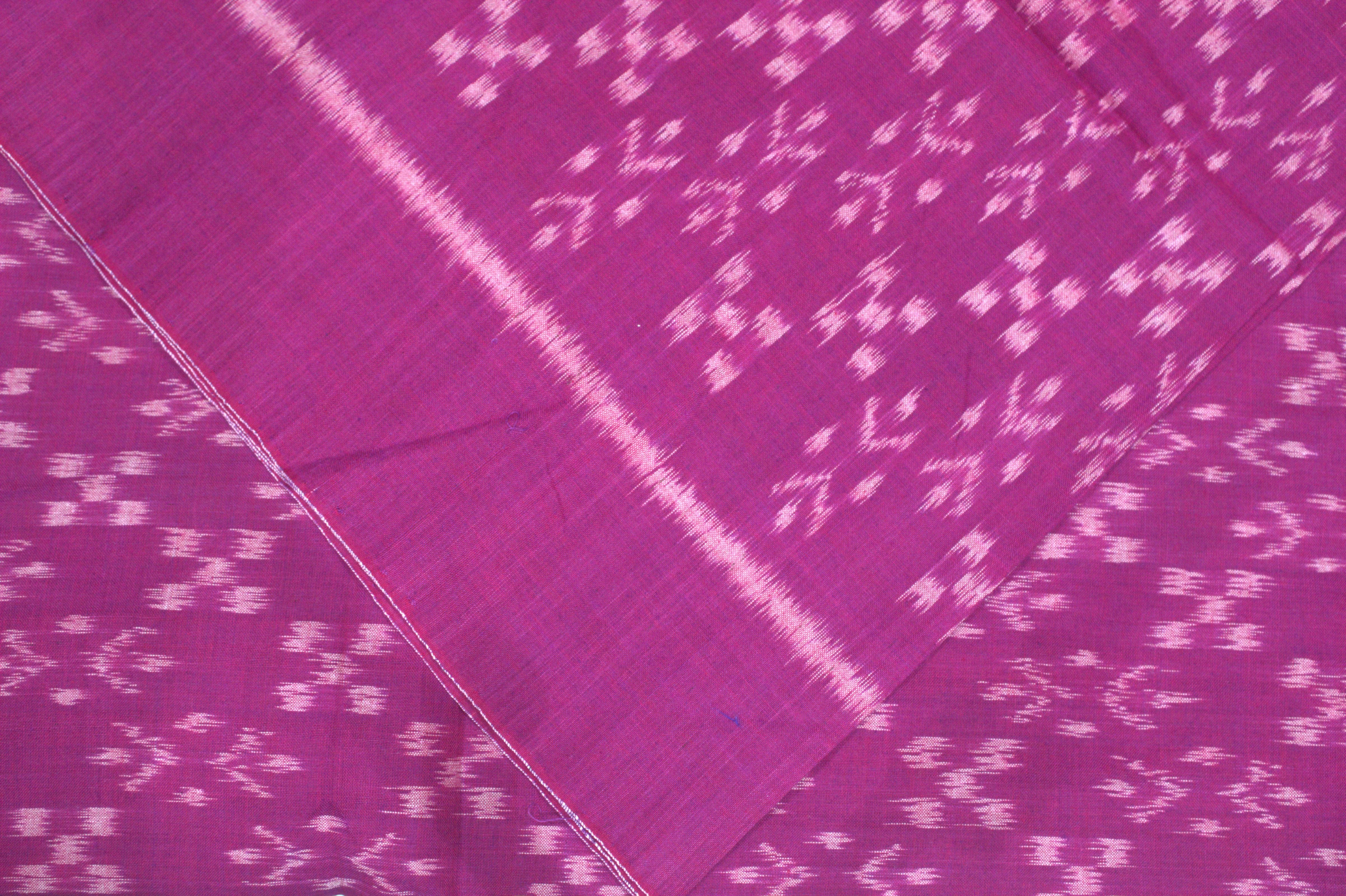 IndianVillèz Maroon Pink Pasapali Sambalpuri Ikat Cotton Fabric - view 2