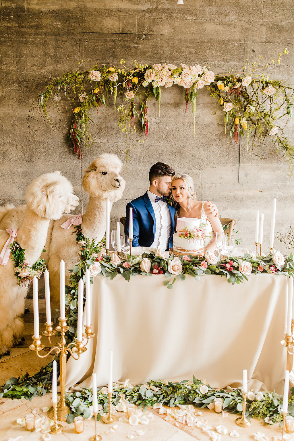 fiftyflowers.com Summer Cream and Yellow Alpaca Styled Wedding