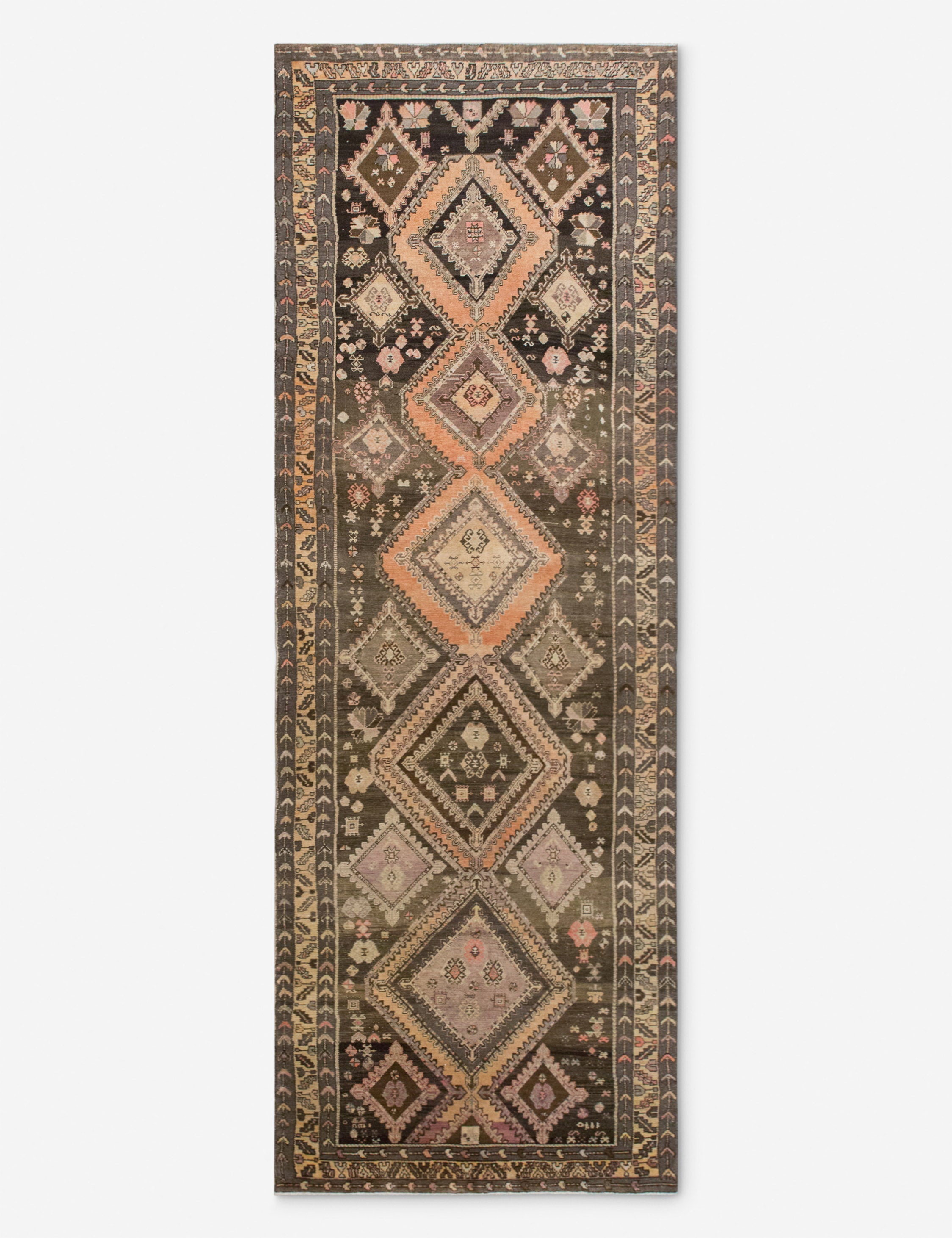 Lulu and Georgia Vintage Turkish Hand-Knotted Wool Runner Rug No. 304, 4'6" x 13'9"