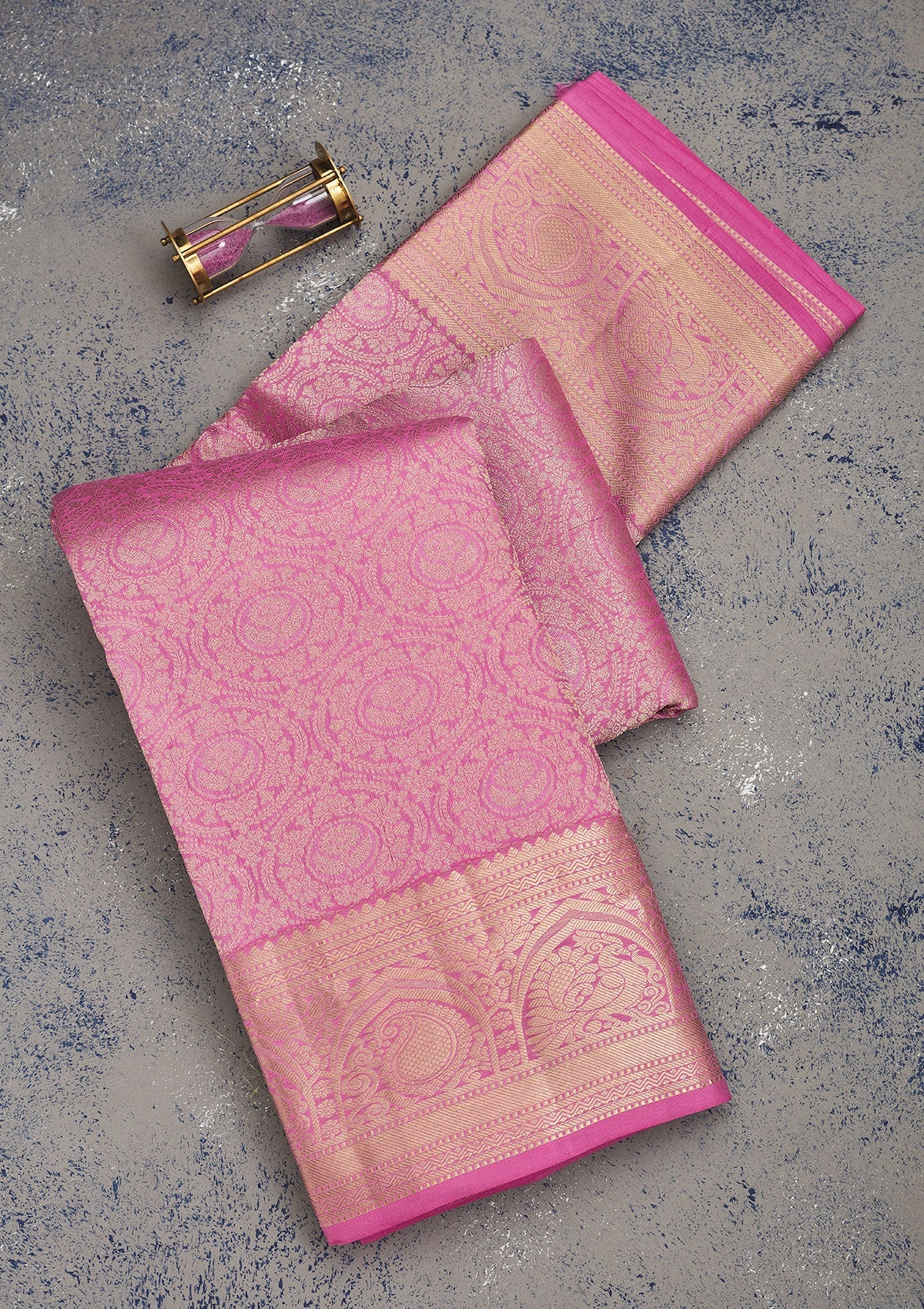 Koskii Pink Zariwork Pure Silk Saree – Women's