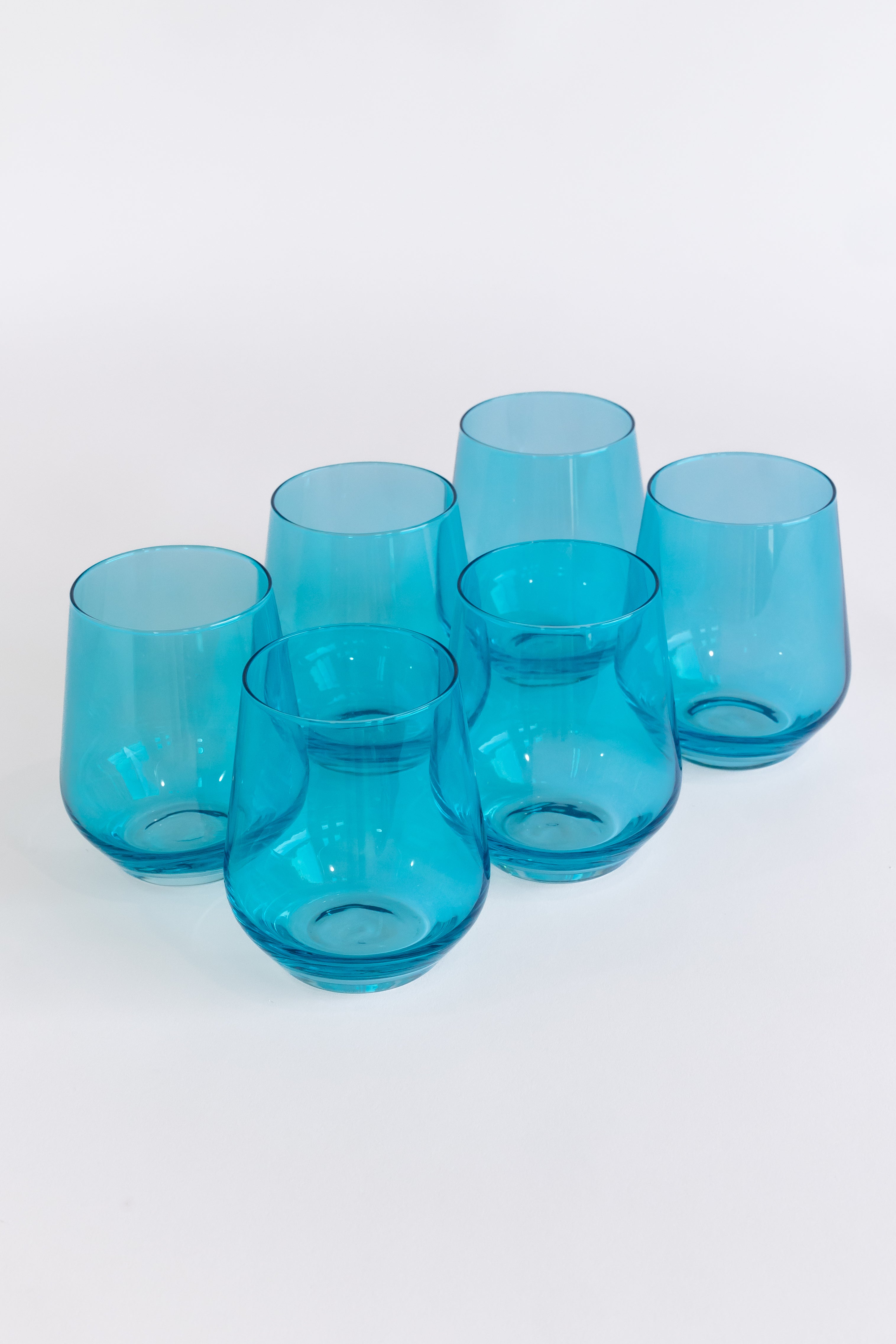 Estelle Colored Glass Estelle Colored Wine Stemless - Set of 6 {Ocean Blue} - view 2