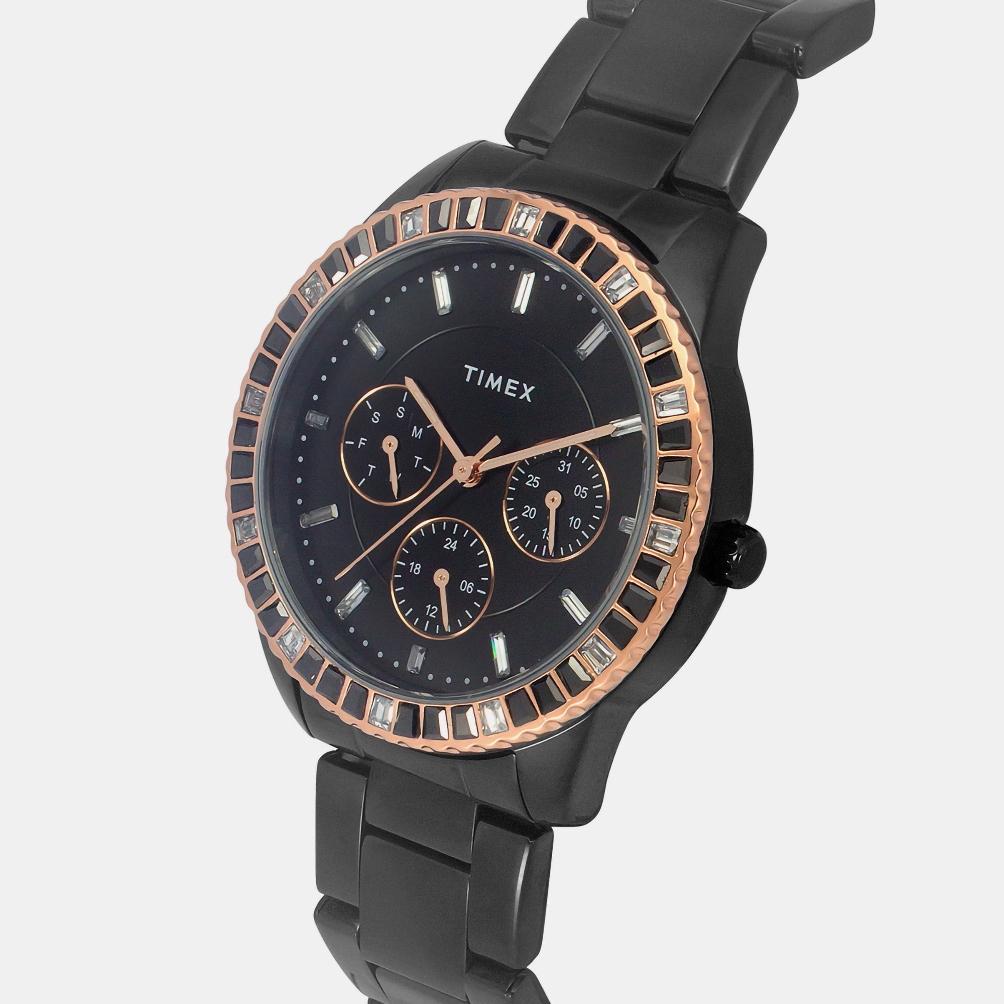 Timex E Class Women Quartz Black Dial Chronograph Stainless Steel Watch TWEL16803 - view 2