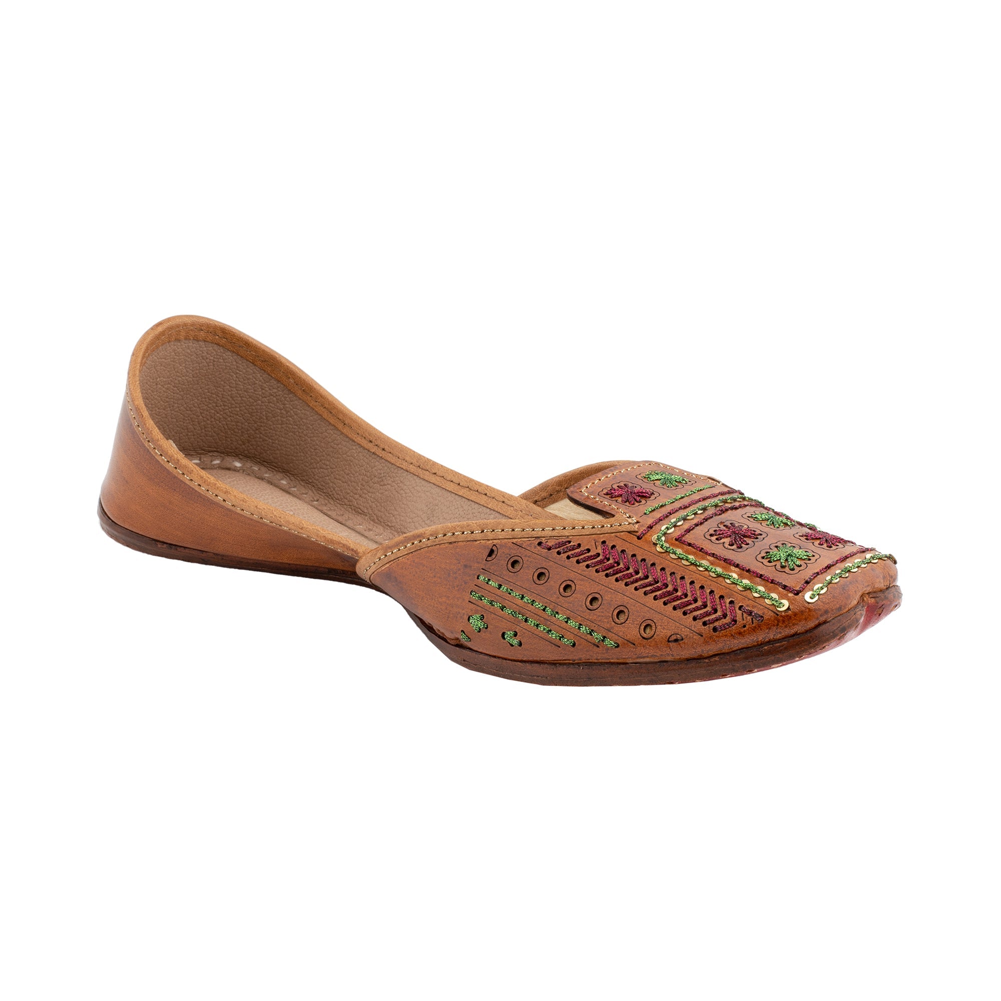 KORAKARI Artsy Tan Women's Kolhapuri Leather Jutti - view 2