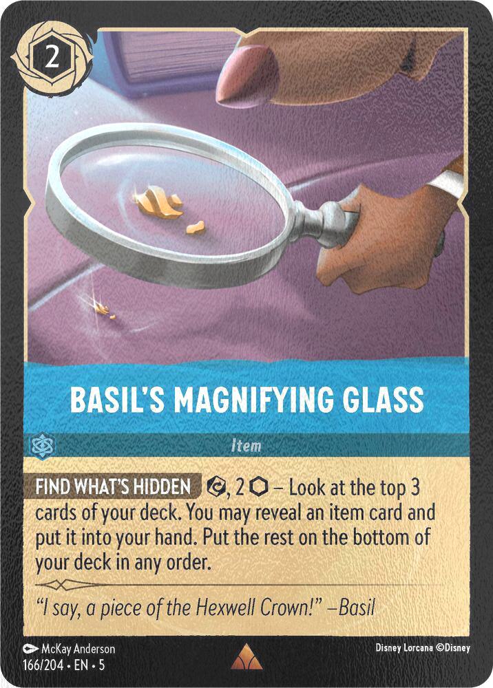 204 shimmering skies – Lorcana Basil's Magnifying Glass - 166/204 [Shimmering Skies] [Cold Foil]