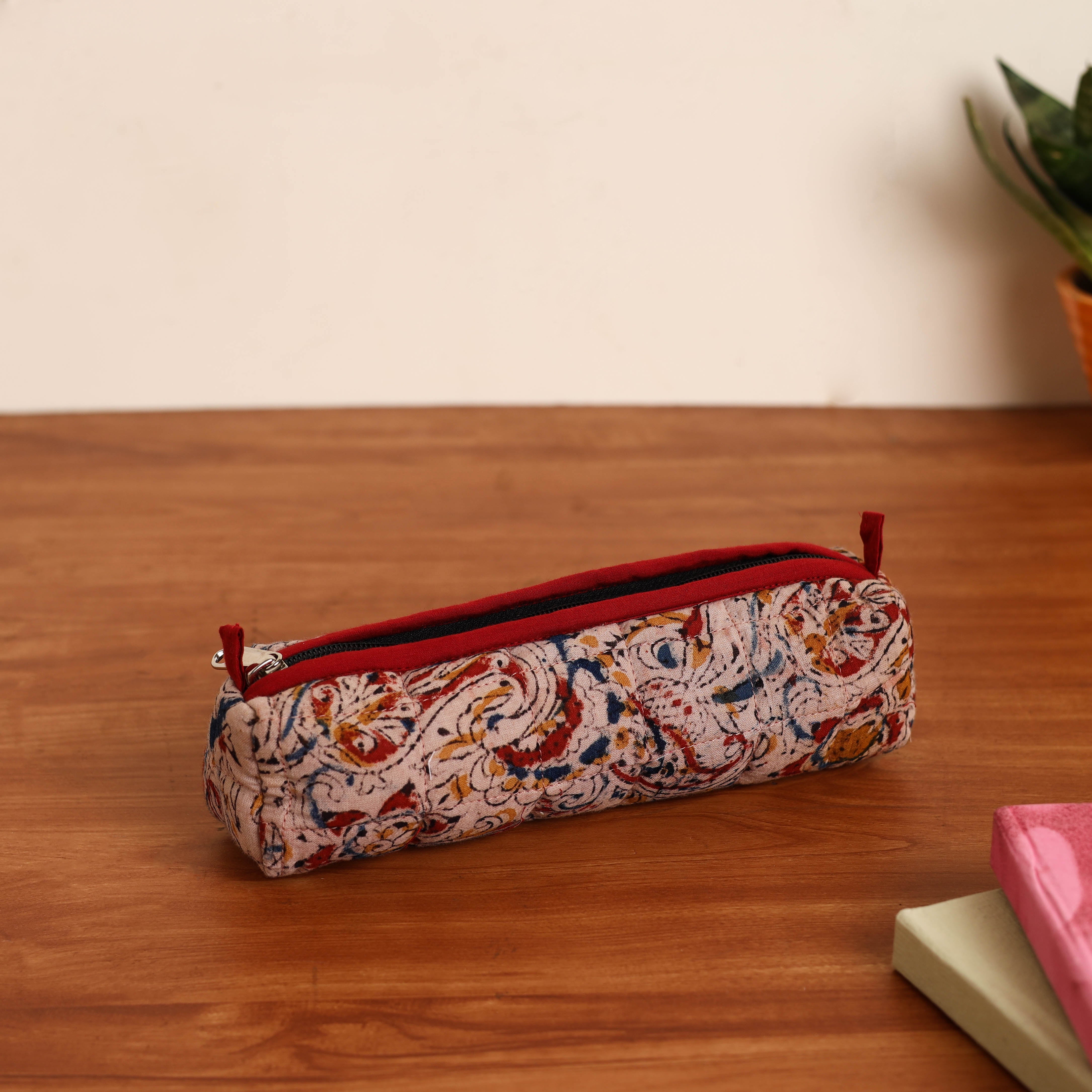 NOORI BAZAR Beige - Handmade Quilted Cotton Pencil Pouch 23