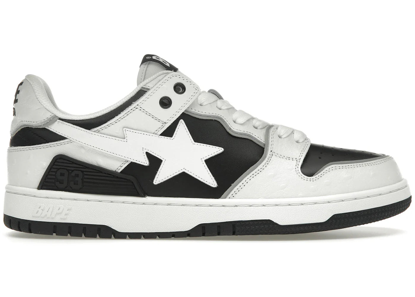 Bape A Bathing Ape Sk8 Sta #1 Ostrich Pack White Black