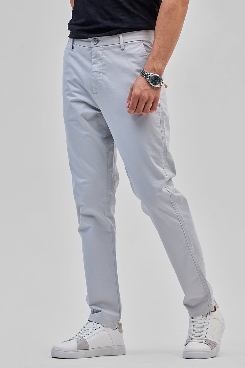SNITCH Cream Slim Fit Trousers