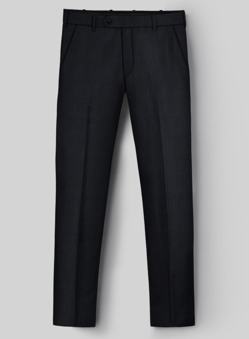 StudioSuits Napolean Esso Tartan Blue Wool Pants