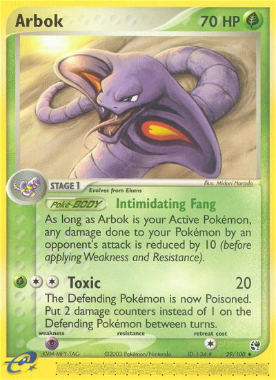Uncommon ex2-29 reverse – Pokémon Arbok - 29/100 - Uncommon [ex2-29] [Reverse Holo] - Arbok - 29/100 - Uncommon