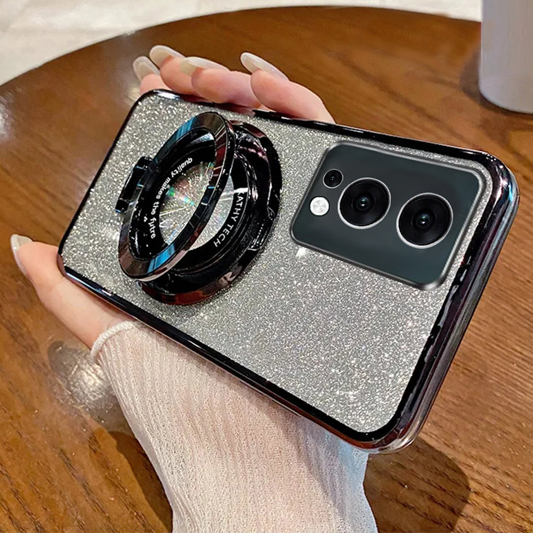 Million Cases OnePlus Nord 2 Glitter Ring Grip Transparent Case