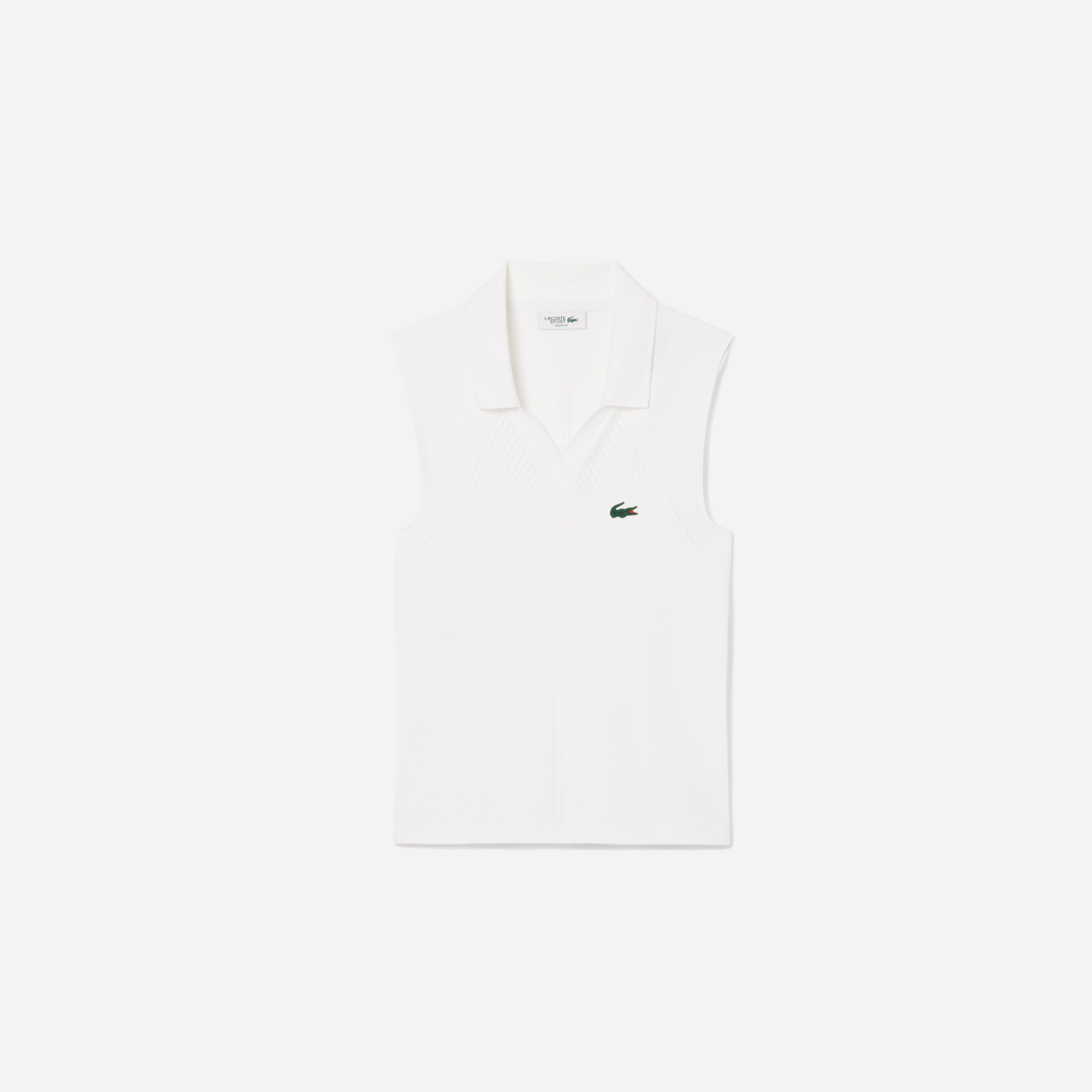 Lacoste Women's Sleeveless Stretch Knit Tennis Polo White