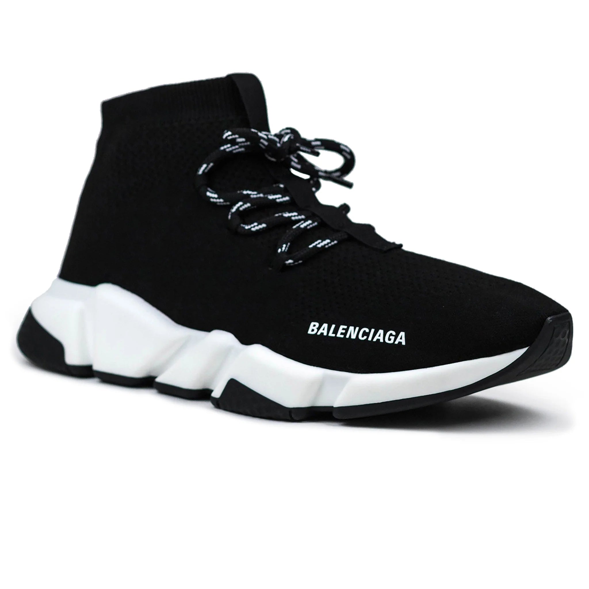 Balenciaga Speed Knit Lace Sock Black White - view 2