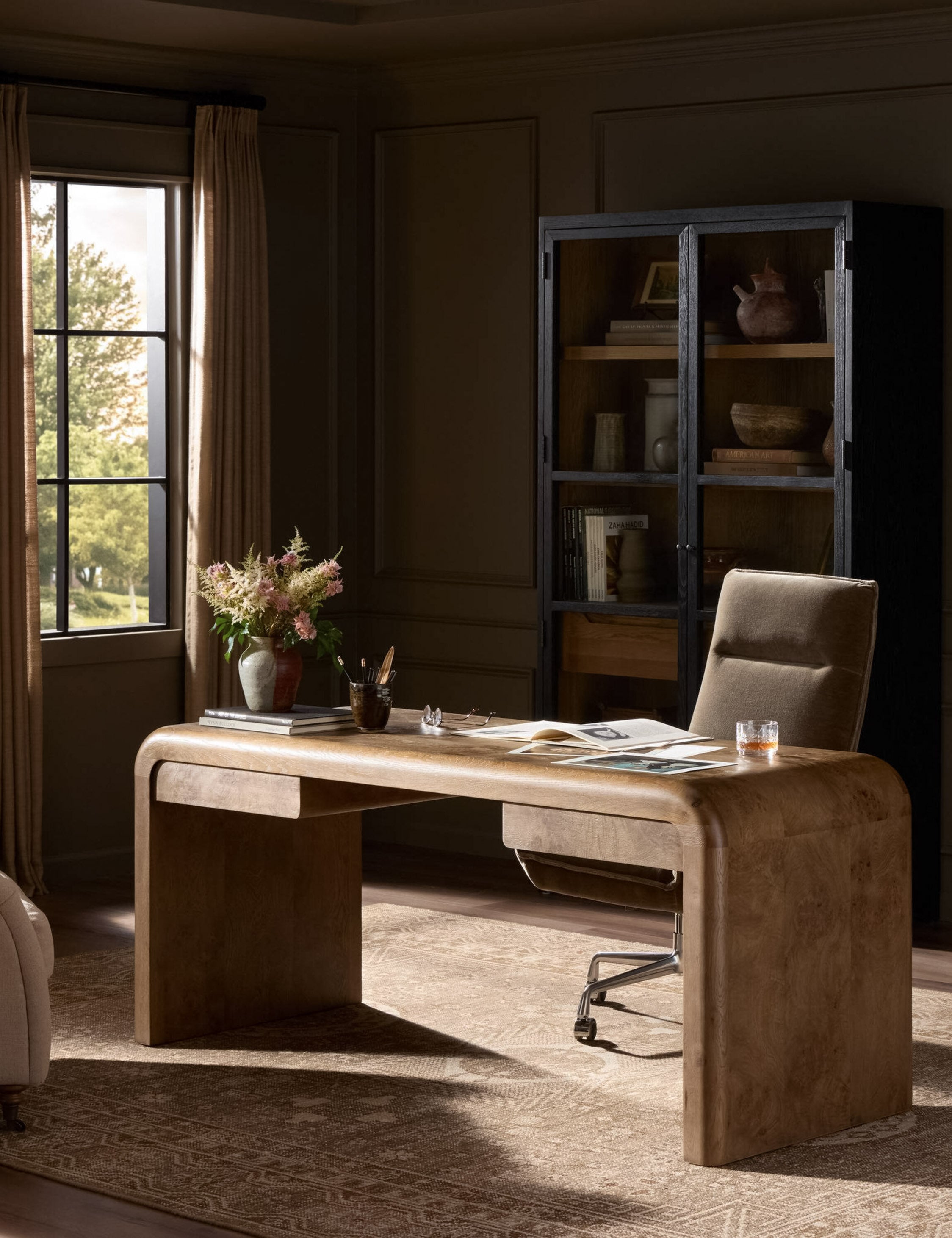 Lulu and Georgia Kristoffer Desk – Natural Burl - view 2