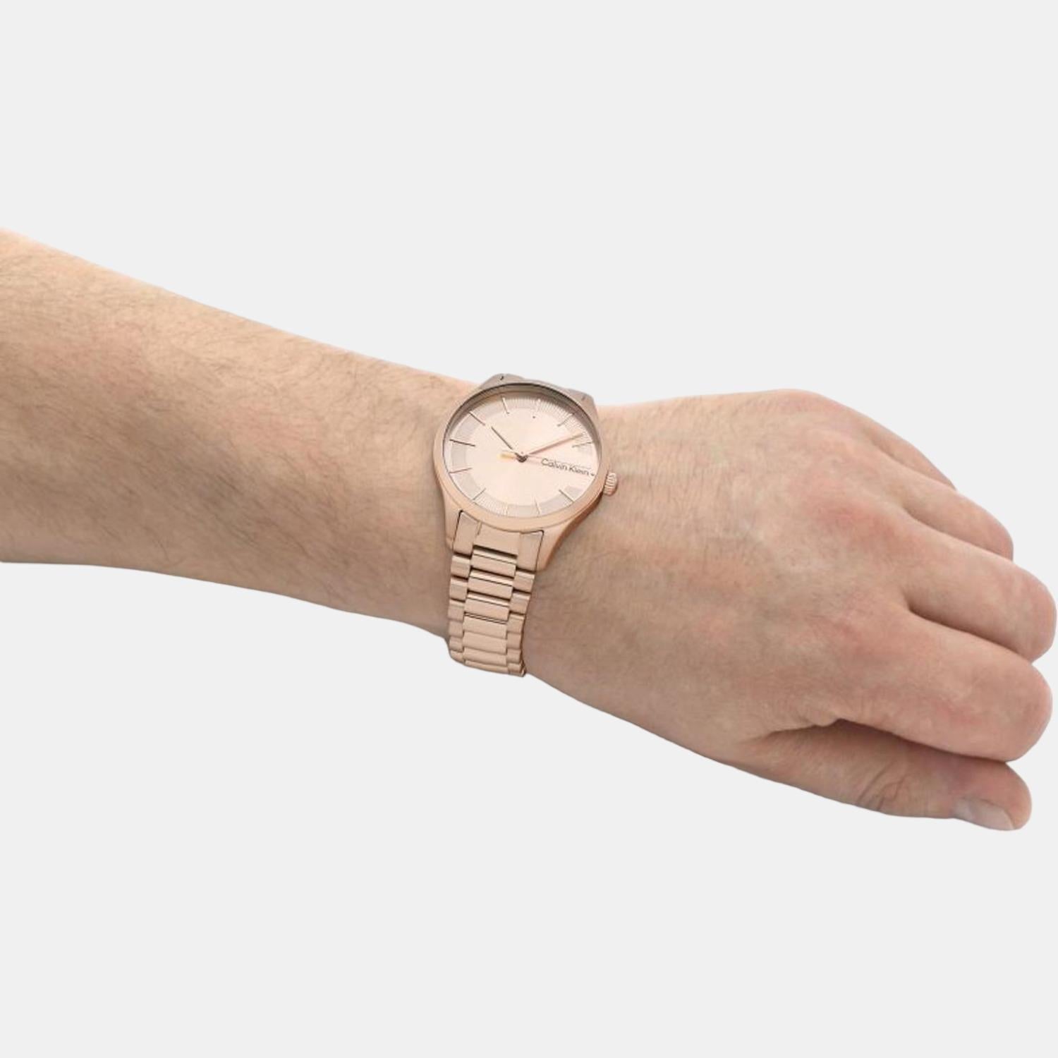 Calvin Klein Ck Iconic Unisex Quartz Rose Gold Dial Analog Stainless Steel Watch 25200042 - view 7