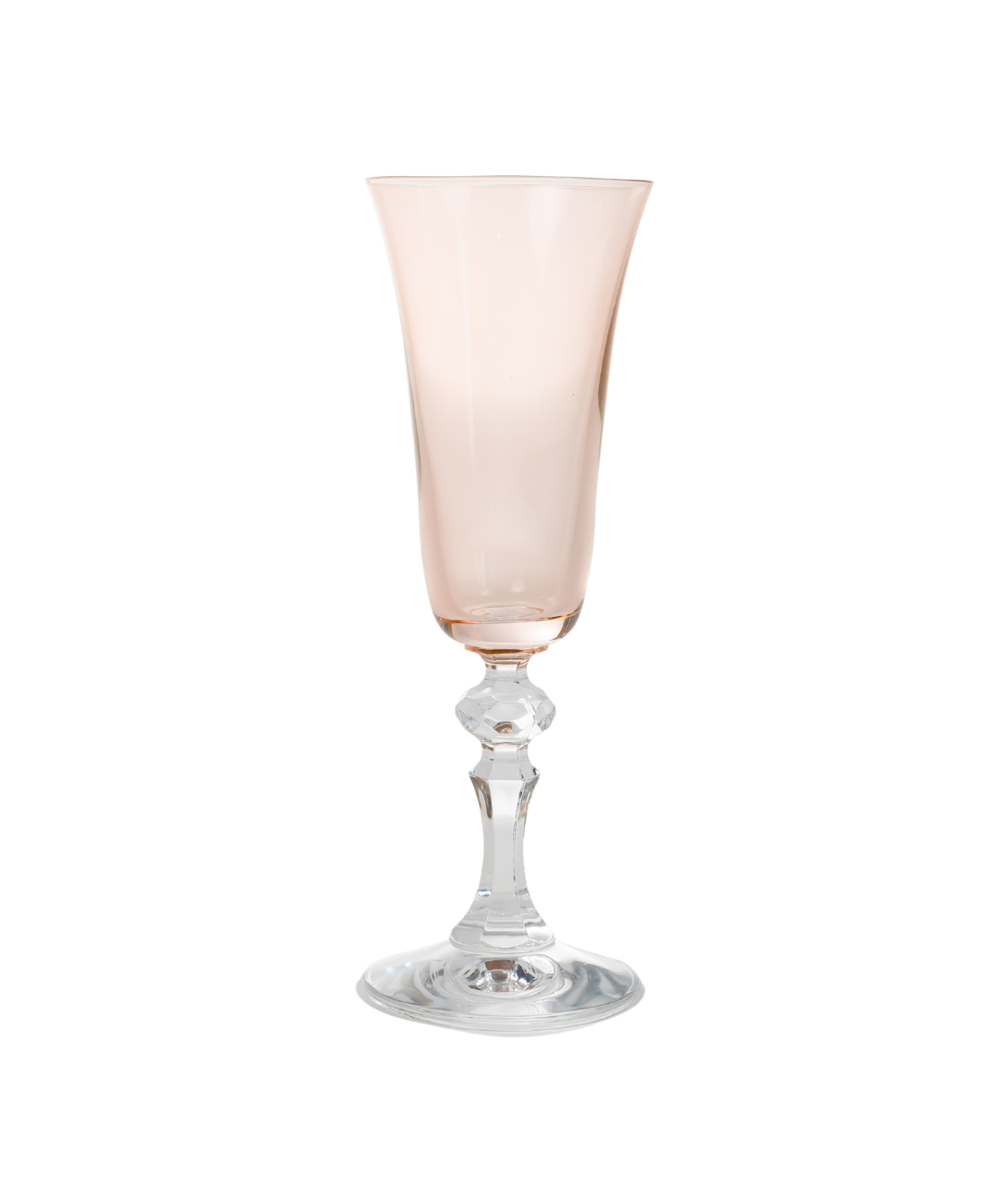 Estelle Colored Glass Estelle Colored Regal Flute With Clear Stem - Set of 2 {Blush Pink} - view 7