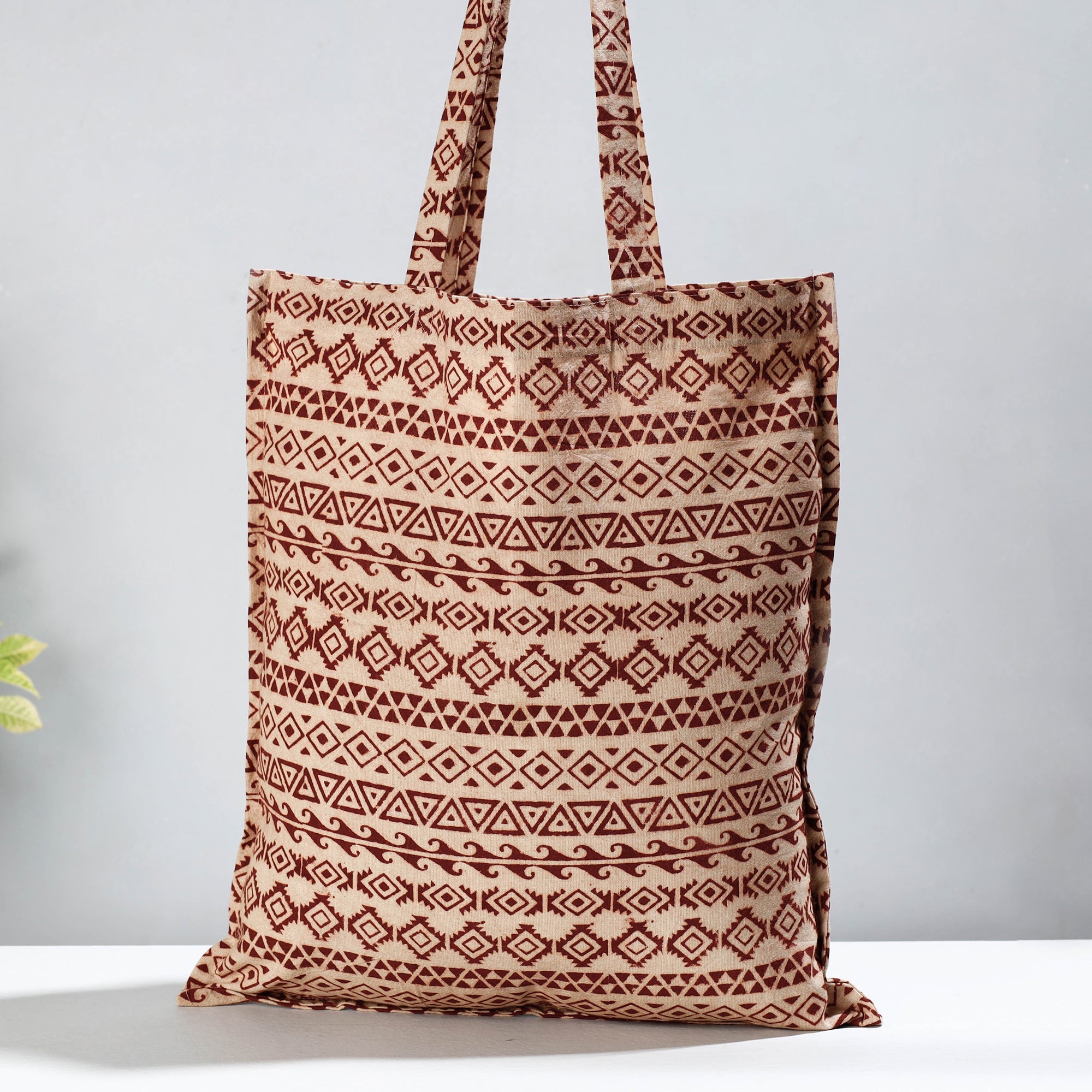 PITCHUKA SRINIVAS KALAMKARI PEDANA Brown - Pedana Kalamkari Block Printed Cotton Shopping Bag