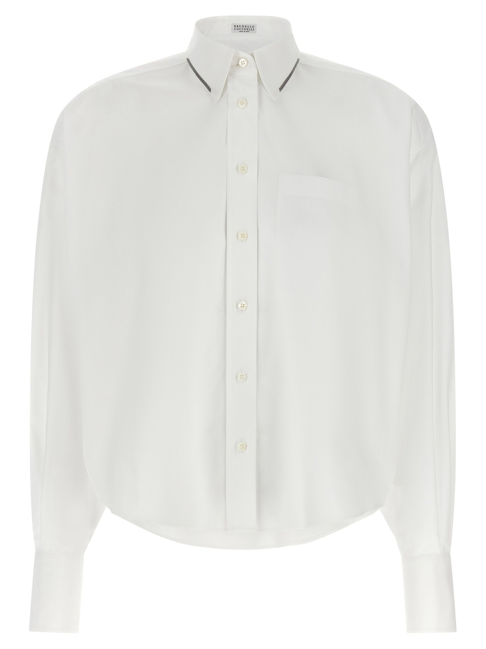 Brunello Cucinelli Shiny Trim Shirt – 100% cotton