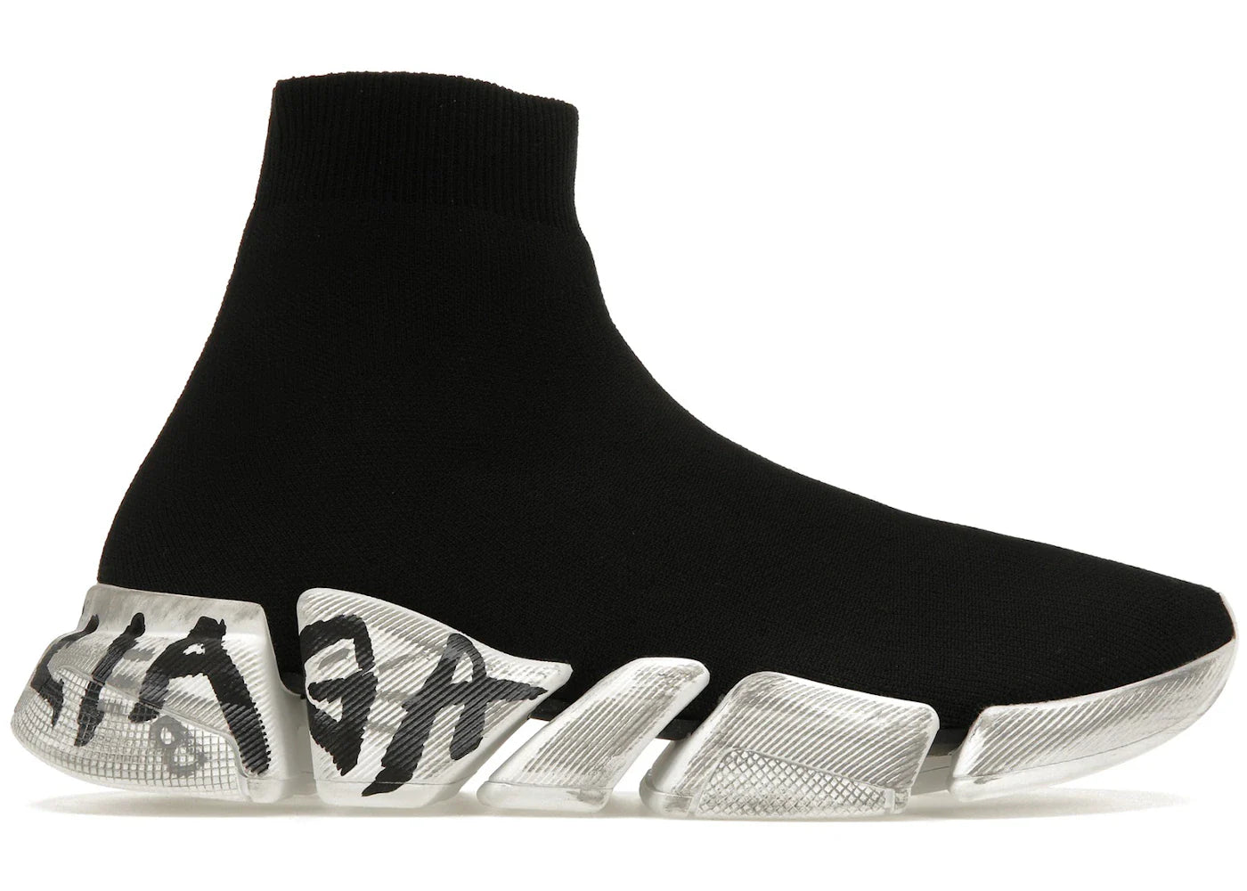 Speed 2 0 – Balenciaga Speed 2.0 Graffiti Recycled Knit Black White