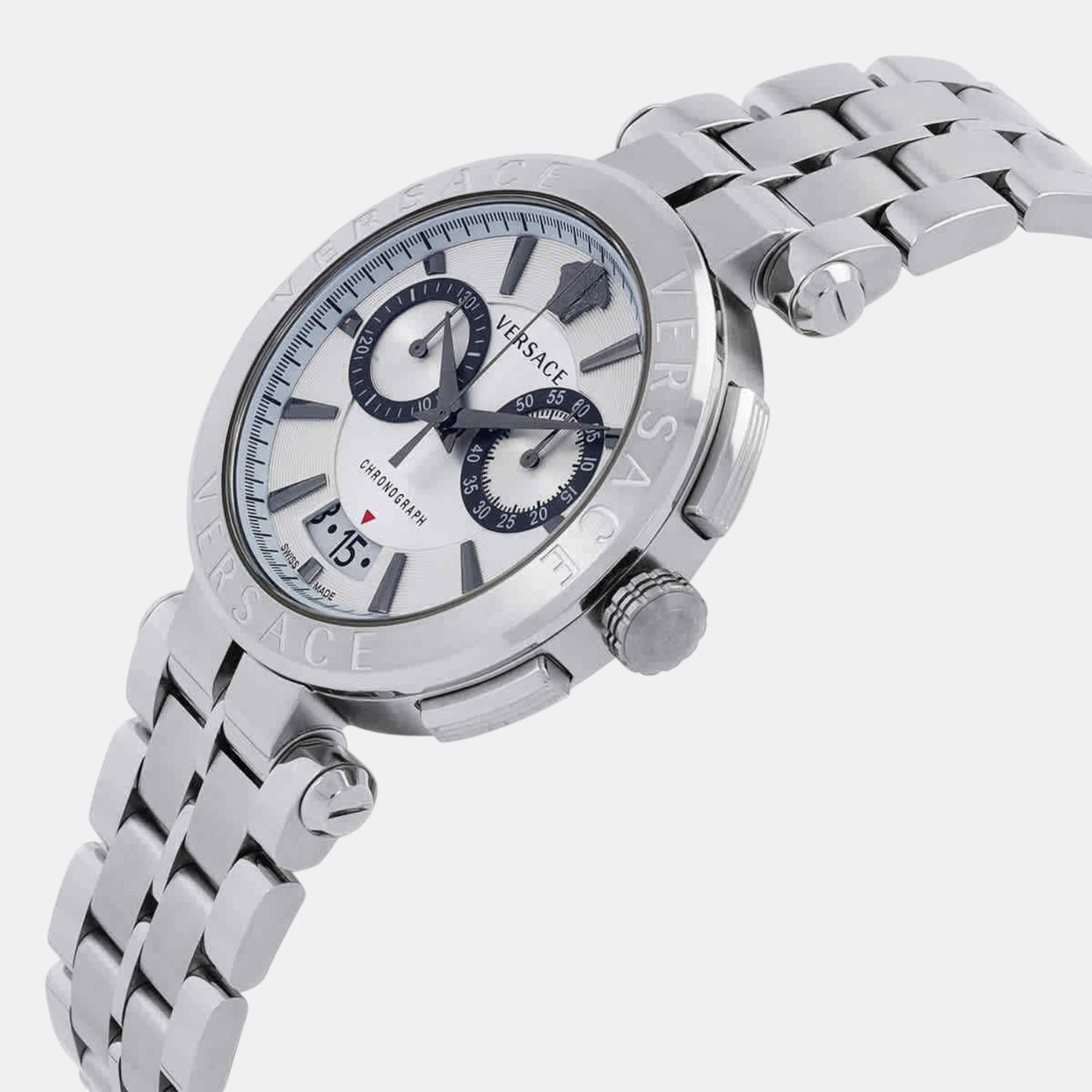 Versace Aion Men Quartz White Dial Chronograph Stainless Steel Watch VE1D01823 - view 2