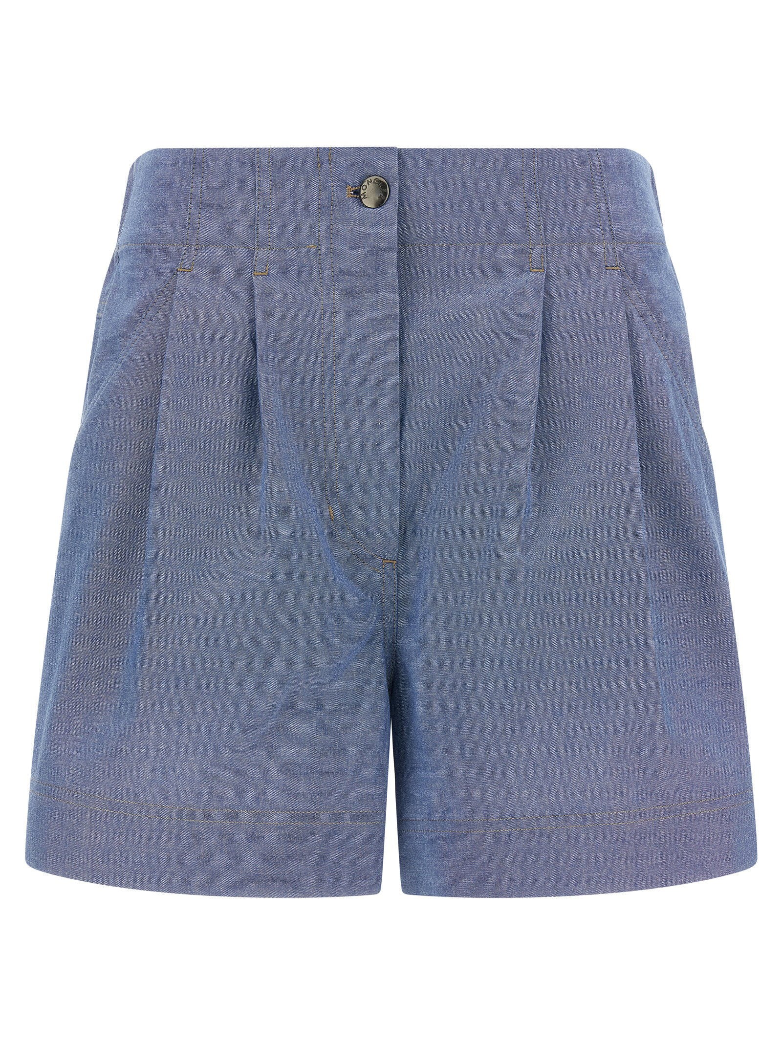 Moncler Grenoble Chambray Cotton Shorts – 100% cotton