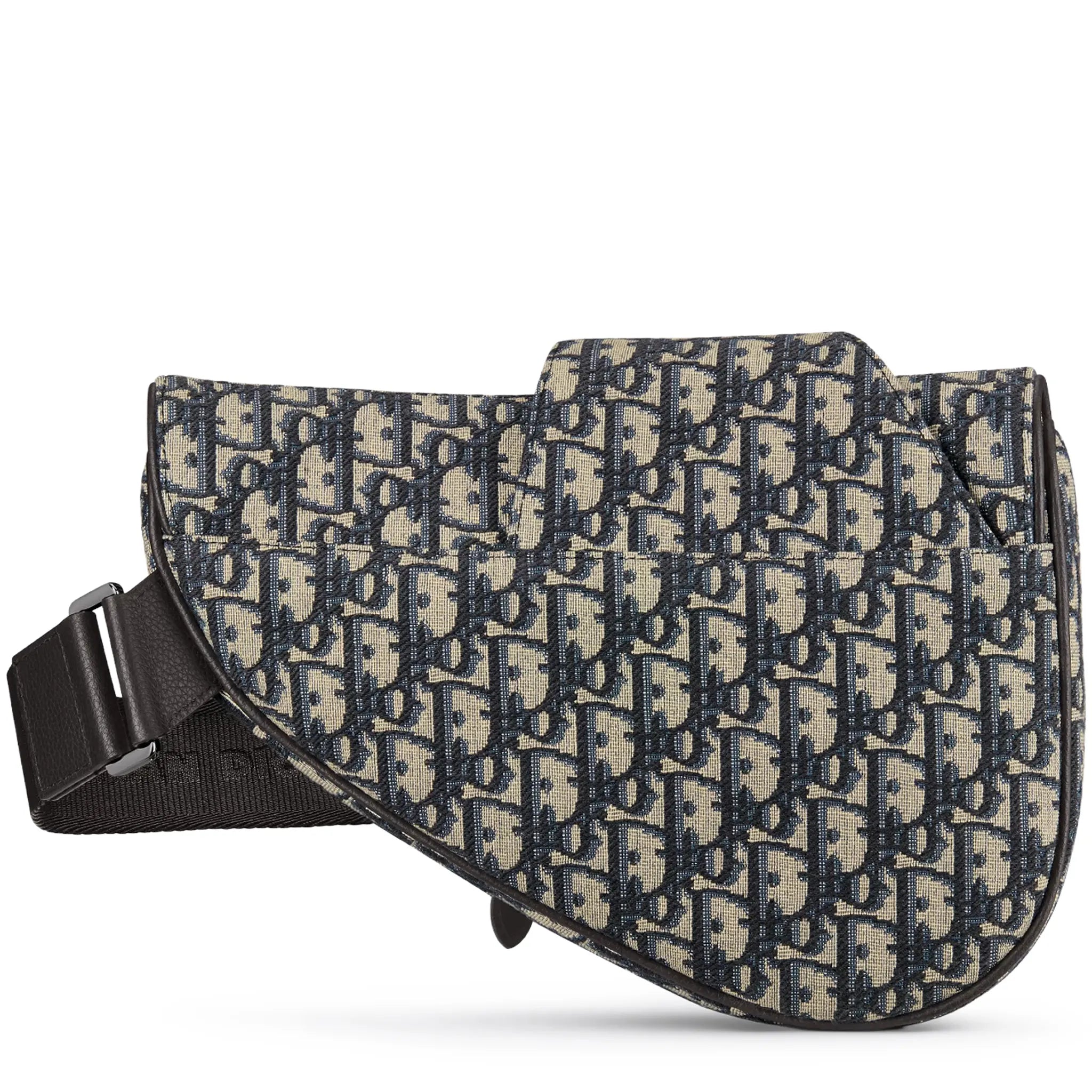 Dior Oblique Jacquard Beige and Black Saddle Bag - view 2