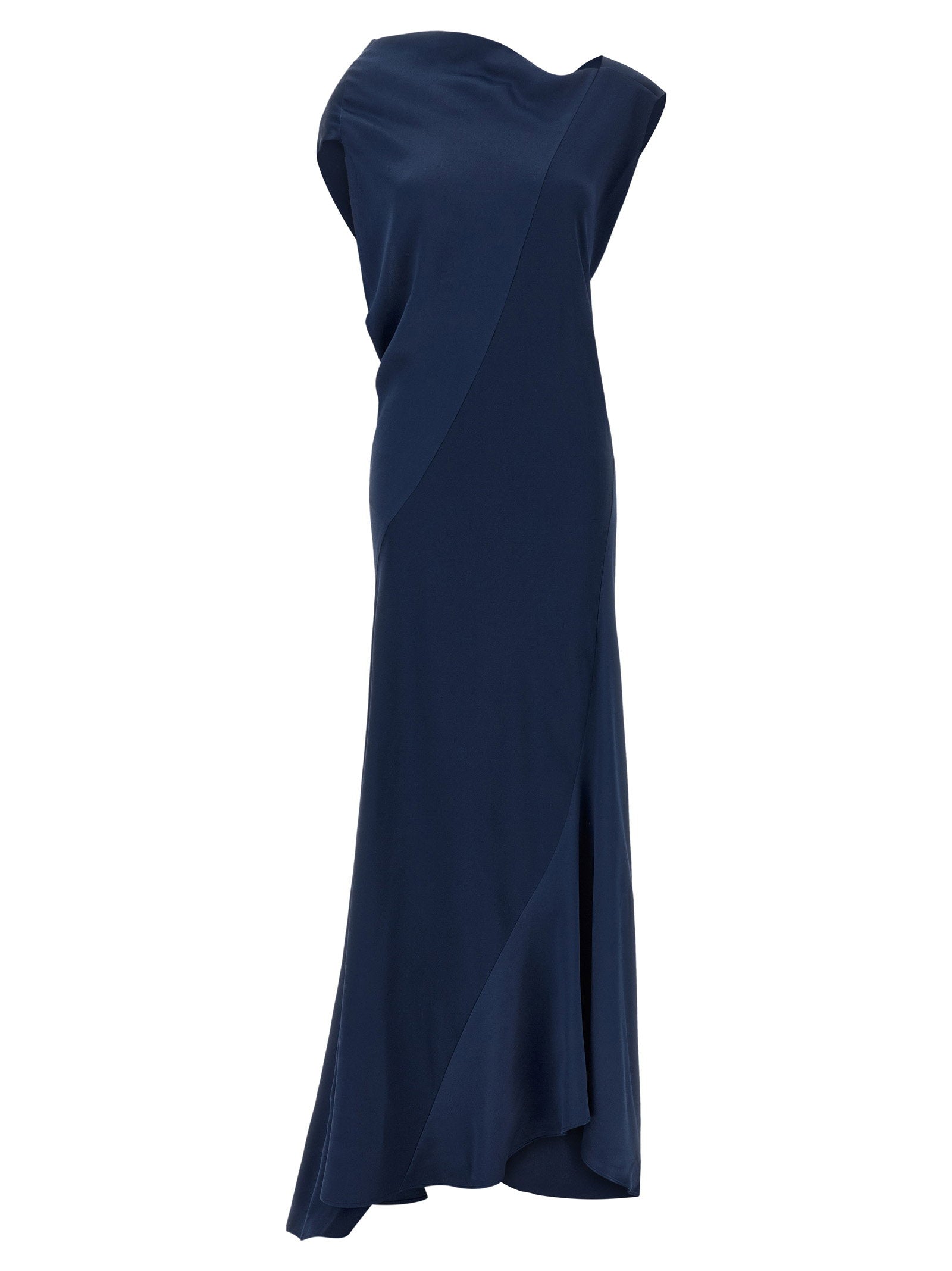 Alberta Ferretti Draped Asymmetrical Dress – 100% viscose